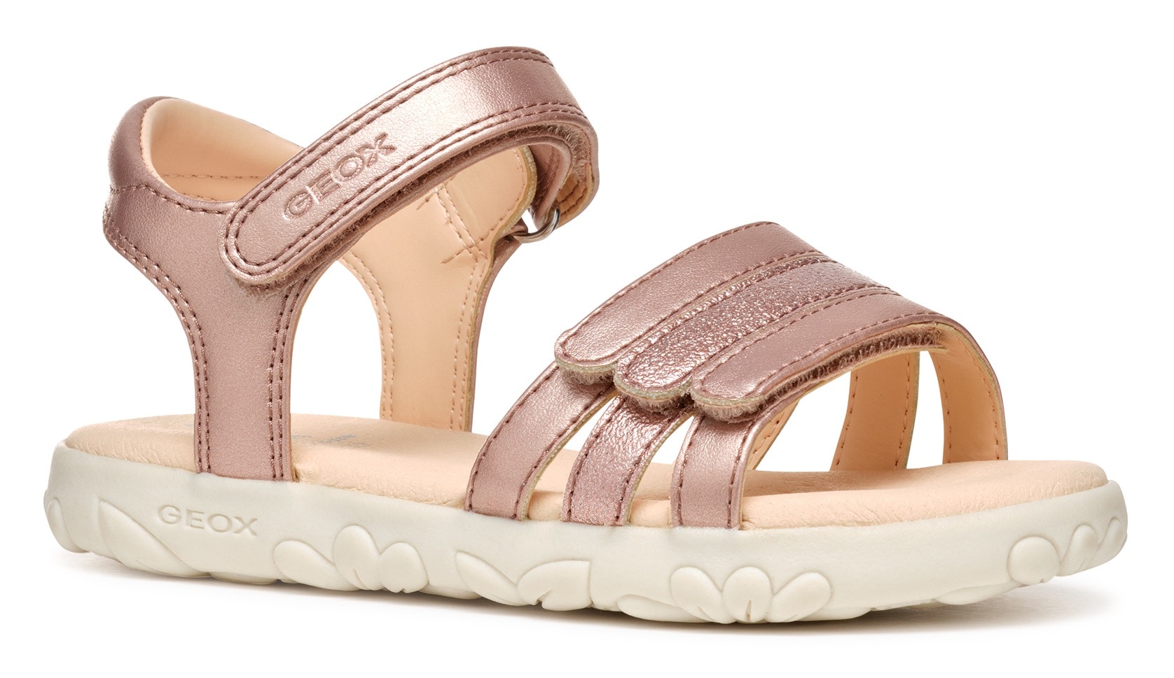 Geox Sandale »J SANDAL HAITI GIRL«, Glitzersandale, Klettschuh im Metallic Look