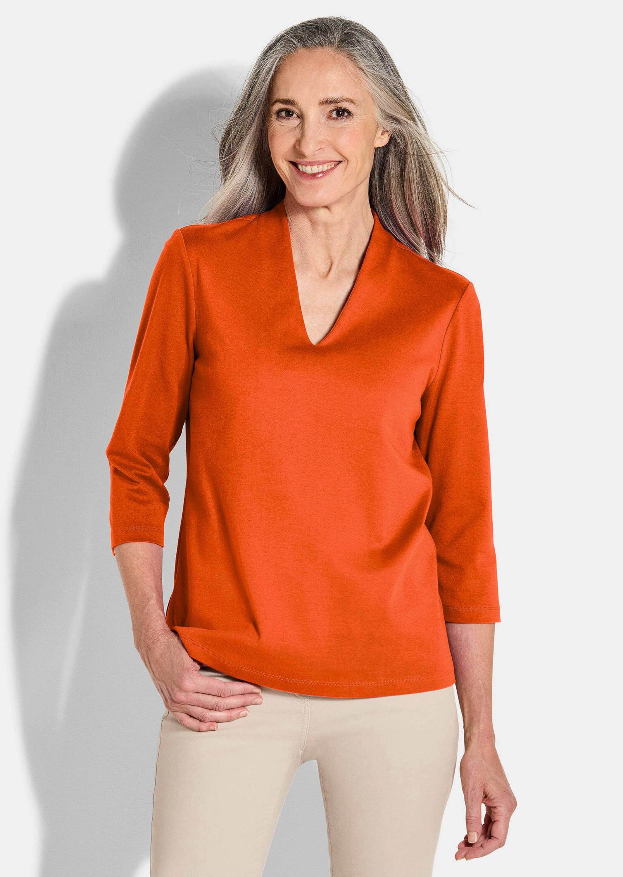 GOLDNER Kurzarmshirt »Kurzgröße Basic-Shirt aus Interlock-Jersey«