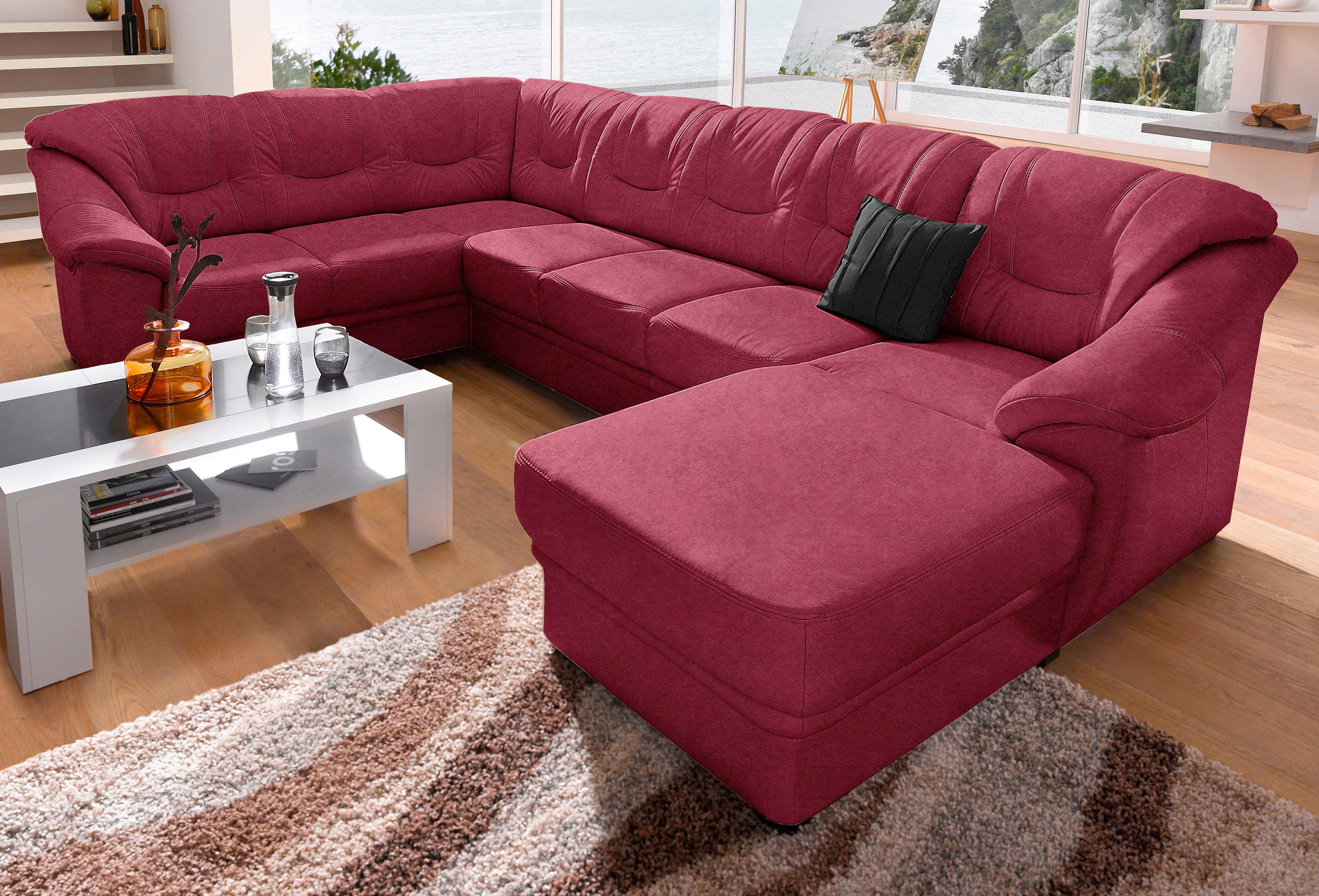 sit&more Wohnlandschaft "Savona, U-Form, B: 320 cm, Bettfunktion wählbar, Federkern-Polsterung" Komfortable Sitzhöhe 46 cm, Liegefläche 120 x 250 cm bei Bettfunktion