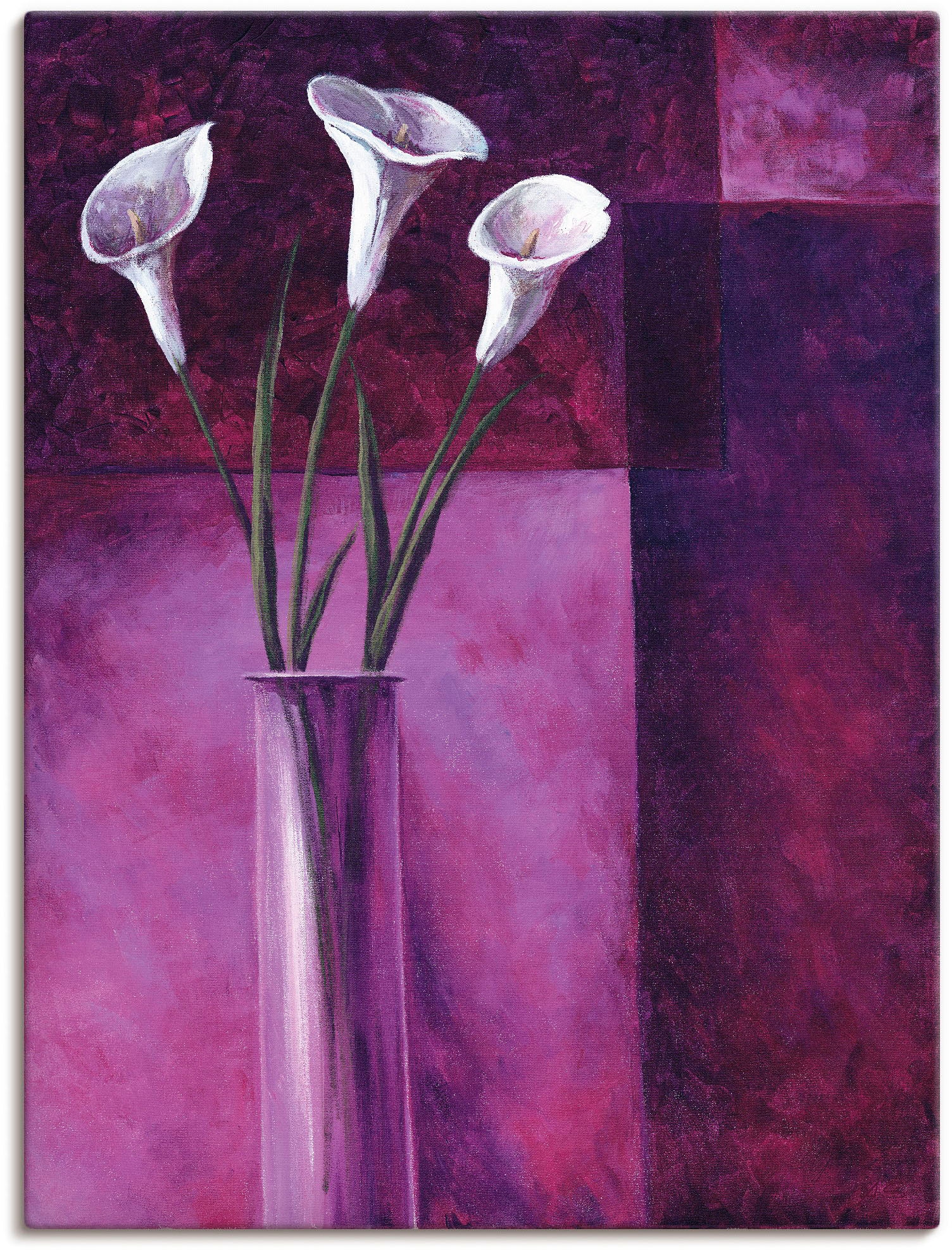 »Callas Wandbild Lila«, Blumen, kaufen als Alubild, St.), in | Artland versch. oder Größen Leinwandbild, (1 Wandaufkleber BAUR Poster