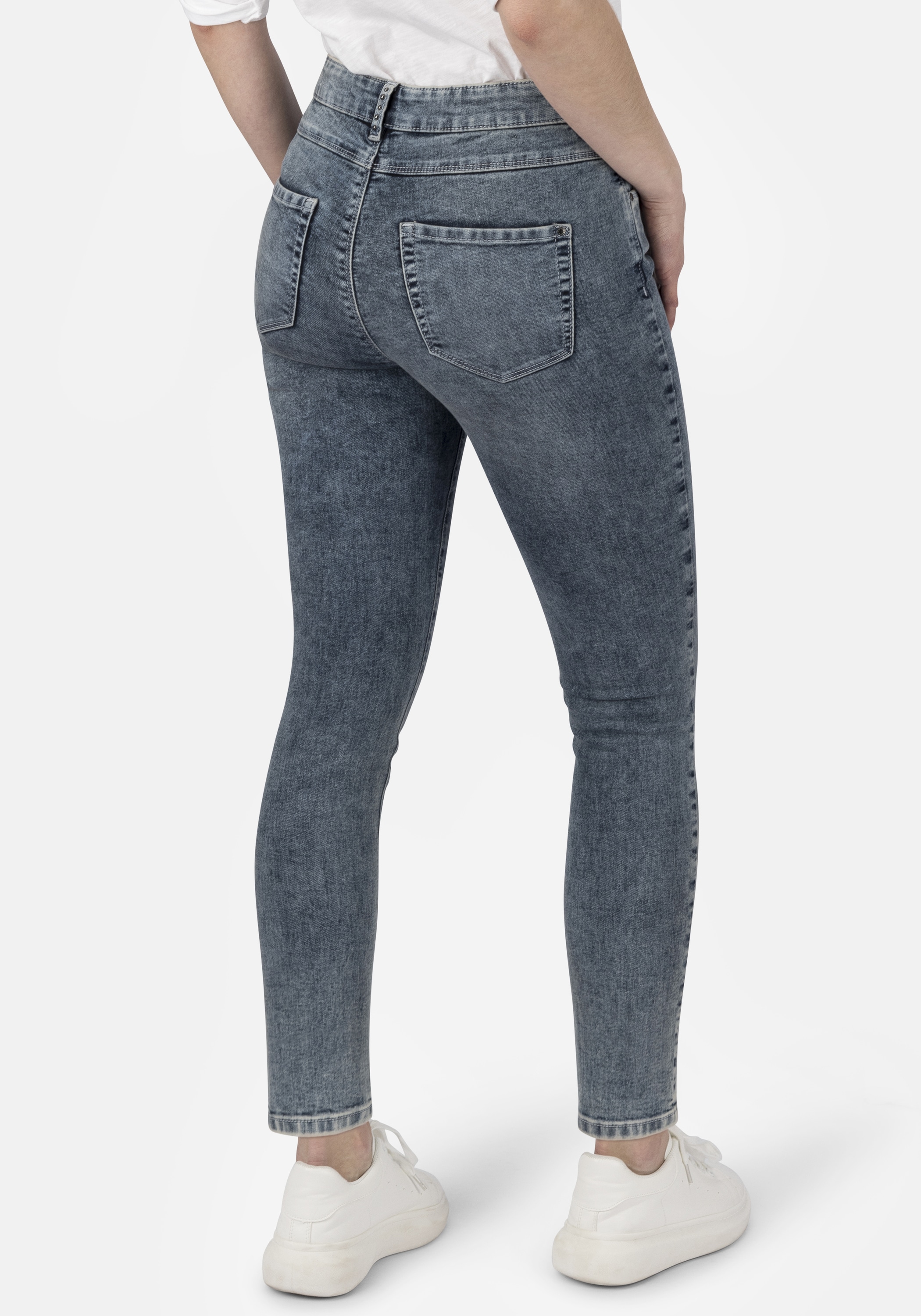 STOOKER WOMEN 5-Pocket-Jeans »Rio bluegrey Skinny Fit«, Skinny Fit Casual Clean Wash Denim Jeans für...