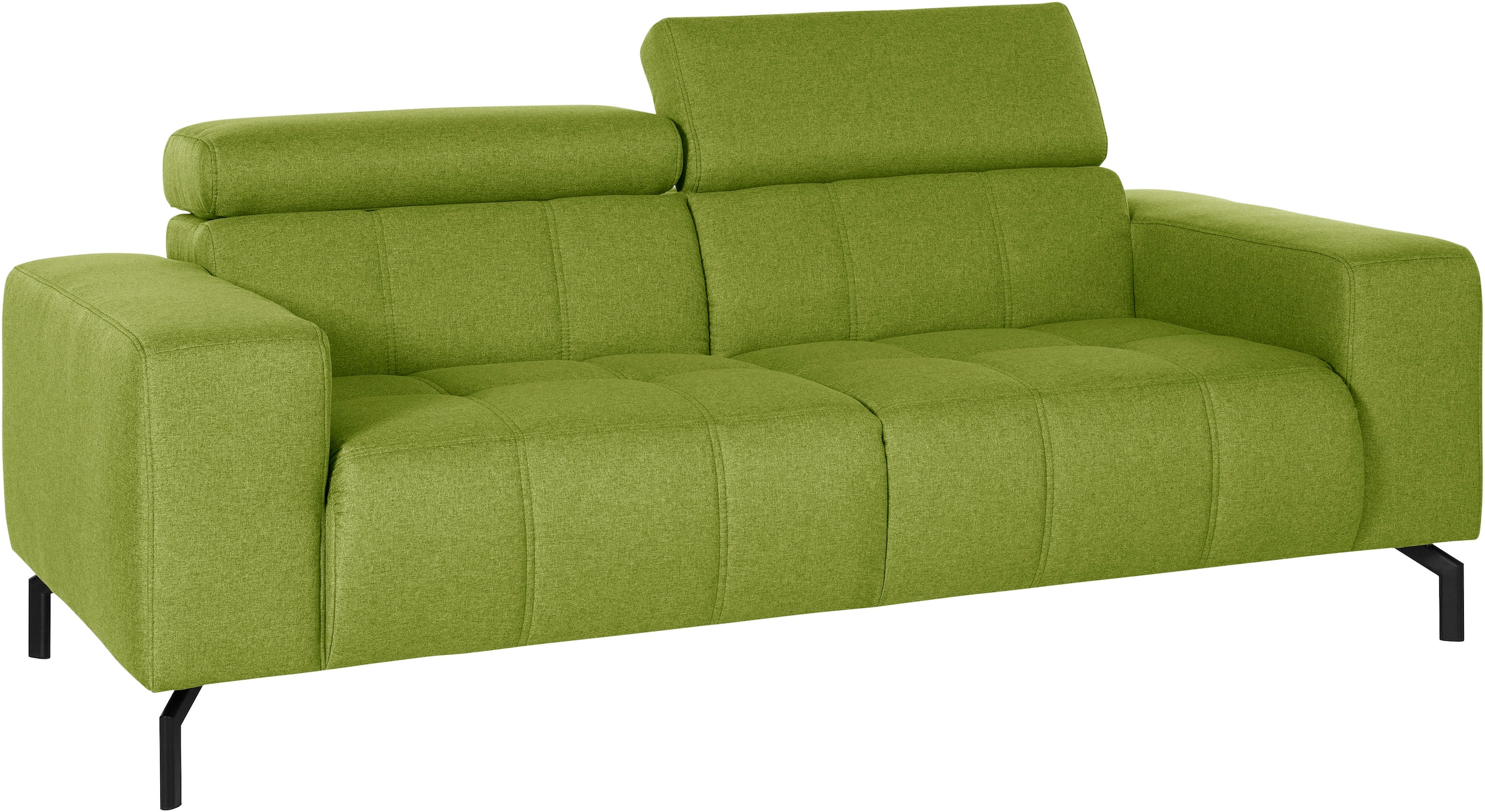 DOMO collection 2-Sitzer »Cunelli zeitlos und elegant, moderne Sitznähte als Designelement,«, wahlweise mit 6-fach verstellbaren Kopfteilen, fester Sitzkomfort