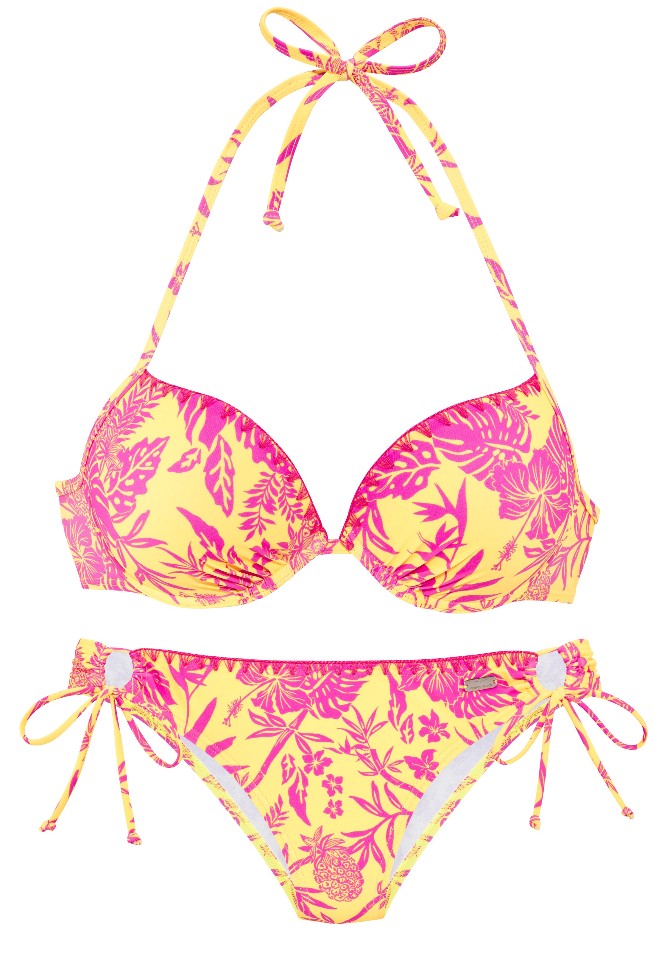 Venice Beach Push-Up-Bikini »Kensi« mit Kontrasthäkelkante