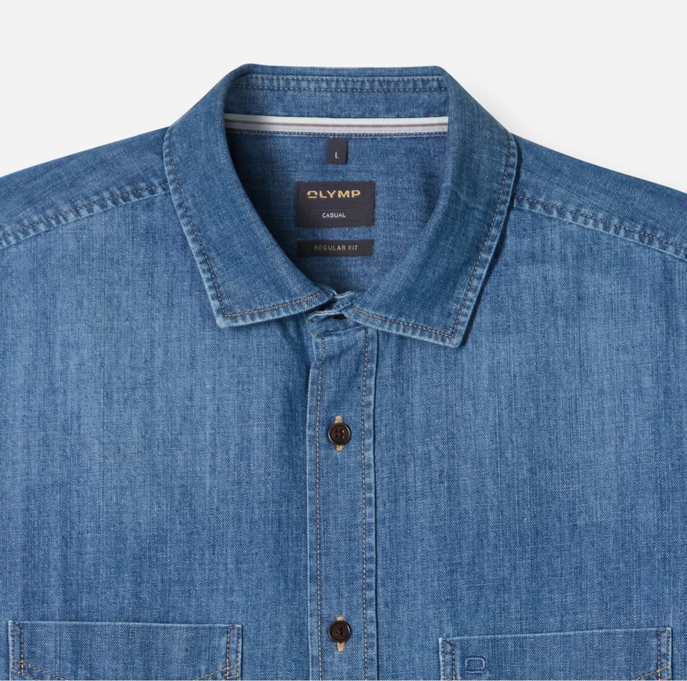 OLYMP Jeanshemd »Casual Kentkragen«, Modern Fit, Kentkragen