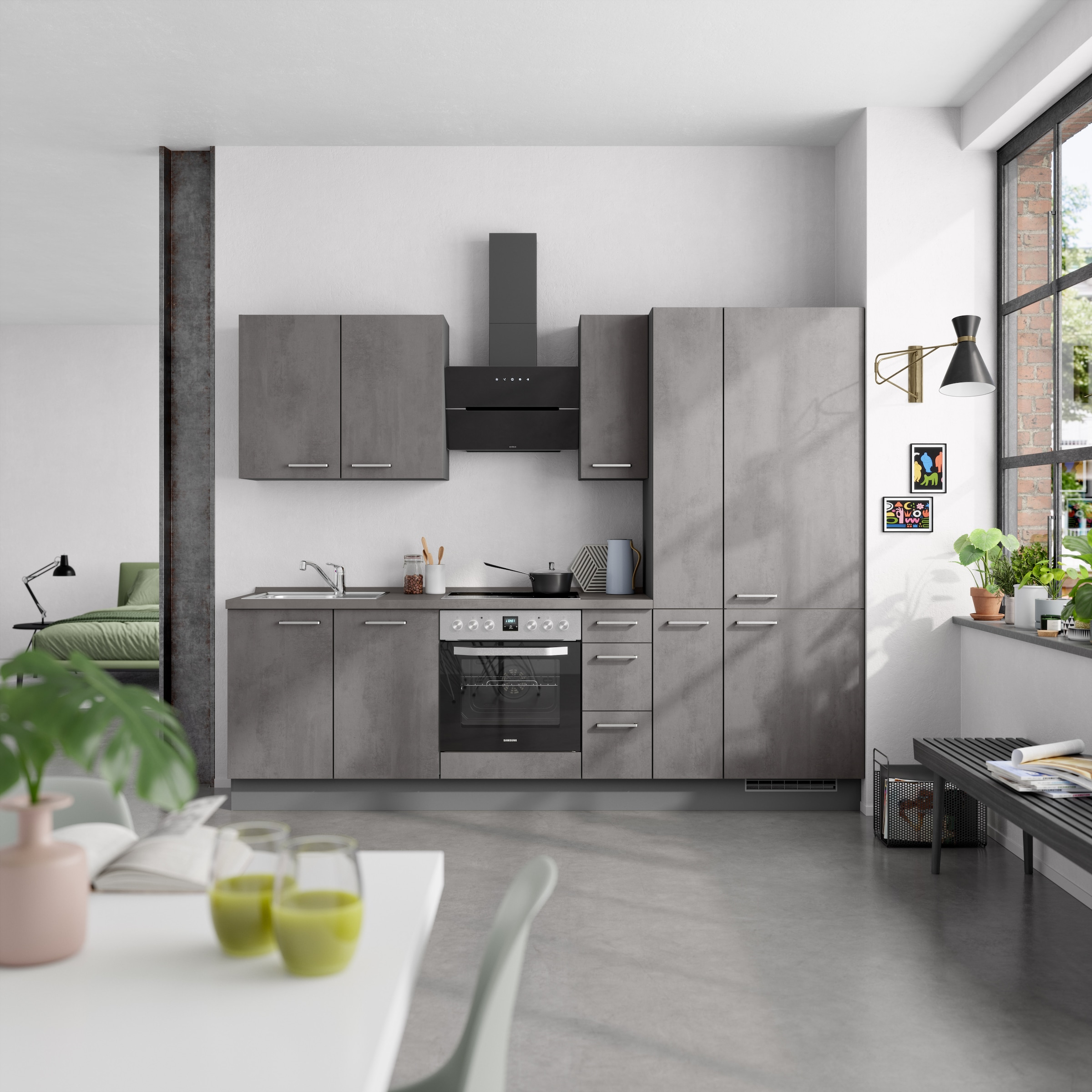 nobilia® Küchenzeile »"Riva II"«, vormontiert, Ausrichtung wählbar, Breite 270 cm, wahlw. mit E-Geräten