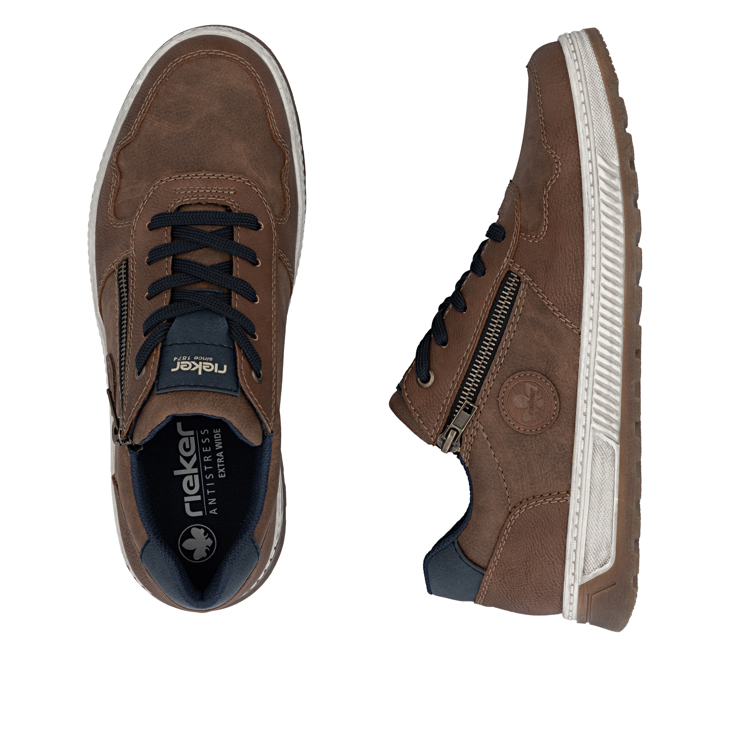 Rieker Sneaker, Freizeitschuh, Halbschuh, Schnürschuh mit Kontrastbesatz