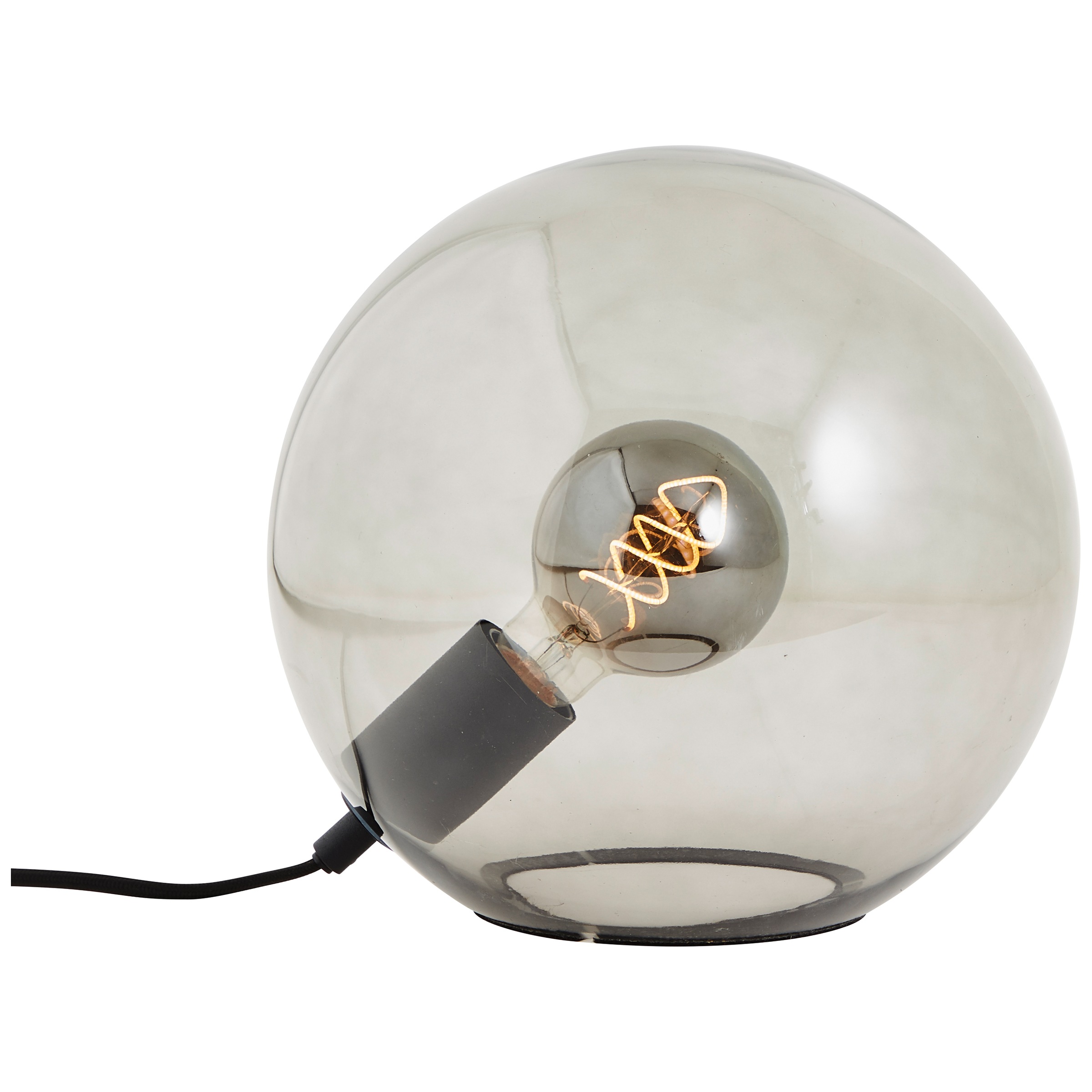 Brilliant Tischleuchte »Belado«, 1 flammig, Leuchtmittel E27 | ohne Leuchtmittel, kugelförmig aus Rauchglas, D 25 cm, E27 max. 25 W