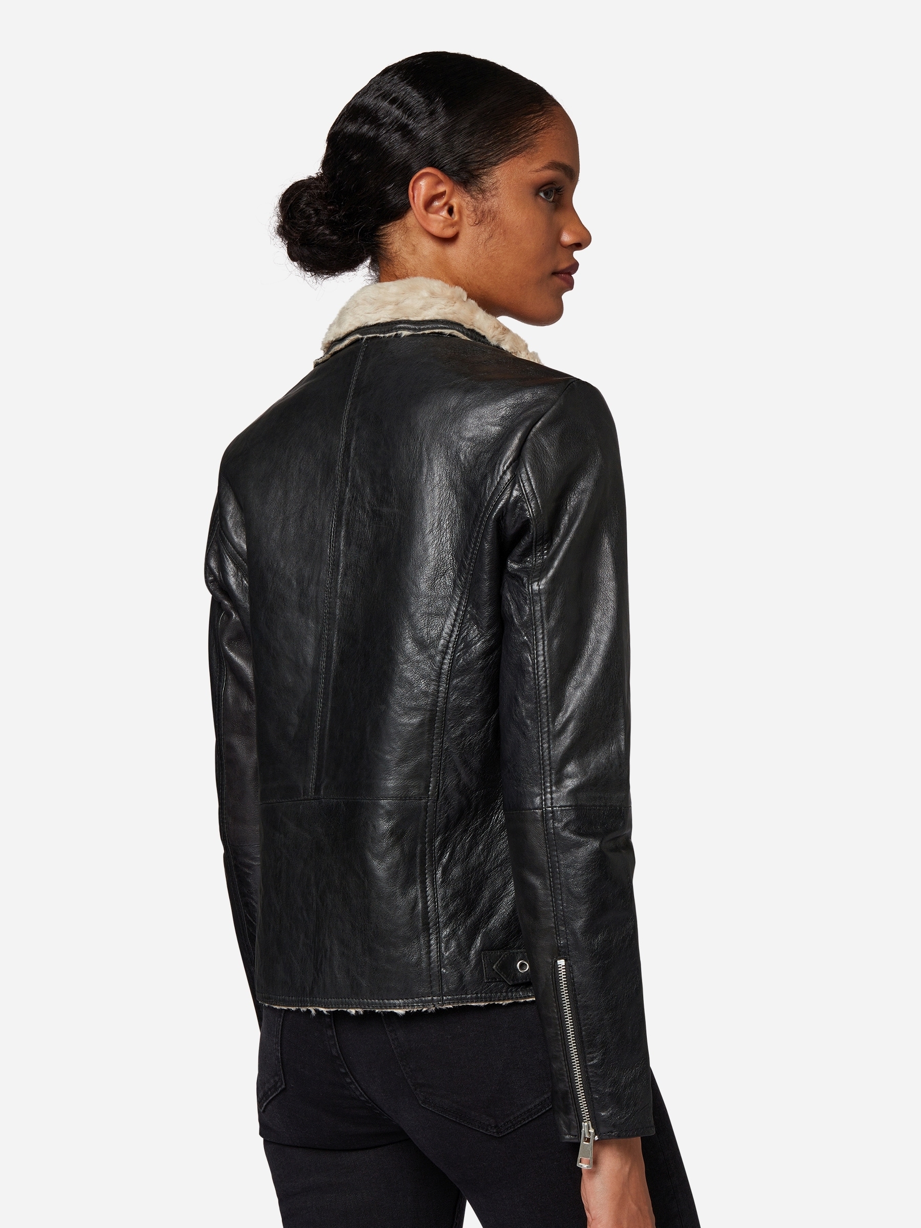 RICANO Bikerjacke »Lederjacke Holly« ohne Kapuze Handgefertigt aus echtem Leder
