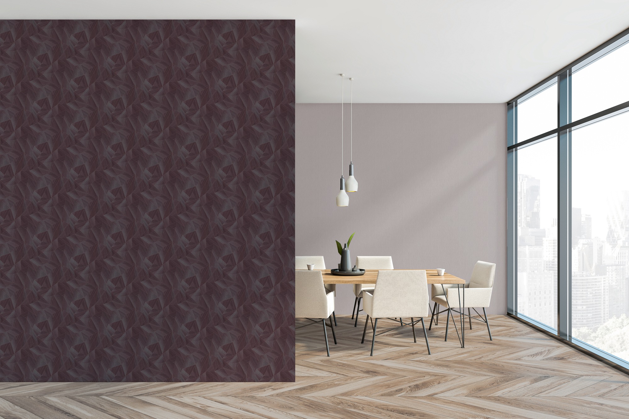 living walls "Geometrische Tapete aus Holzoptik - Vliestapete" leicht glänzend strukturiert Moderne Tapete mit Holzstruktur