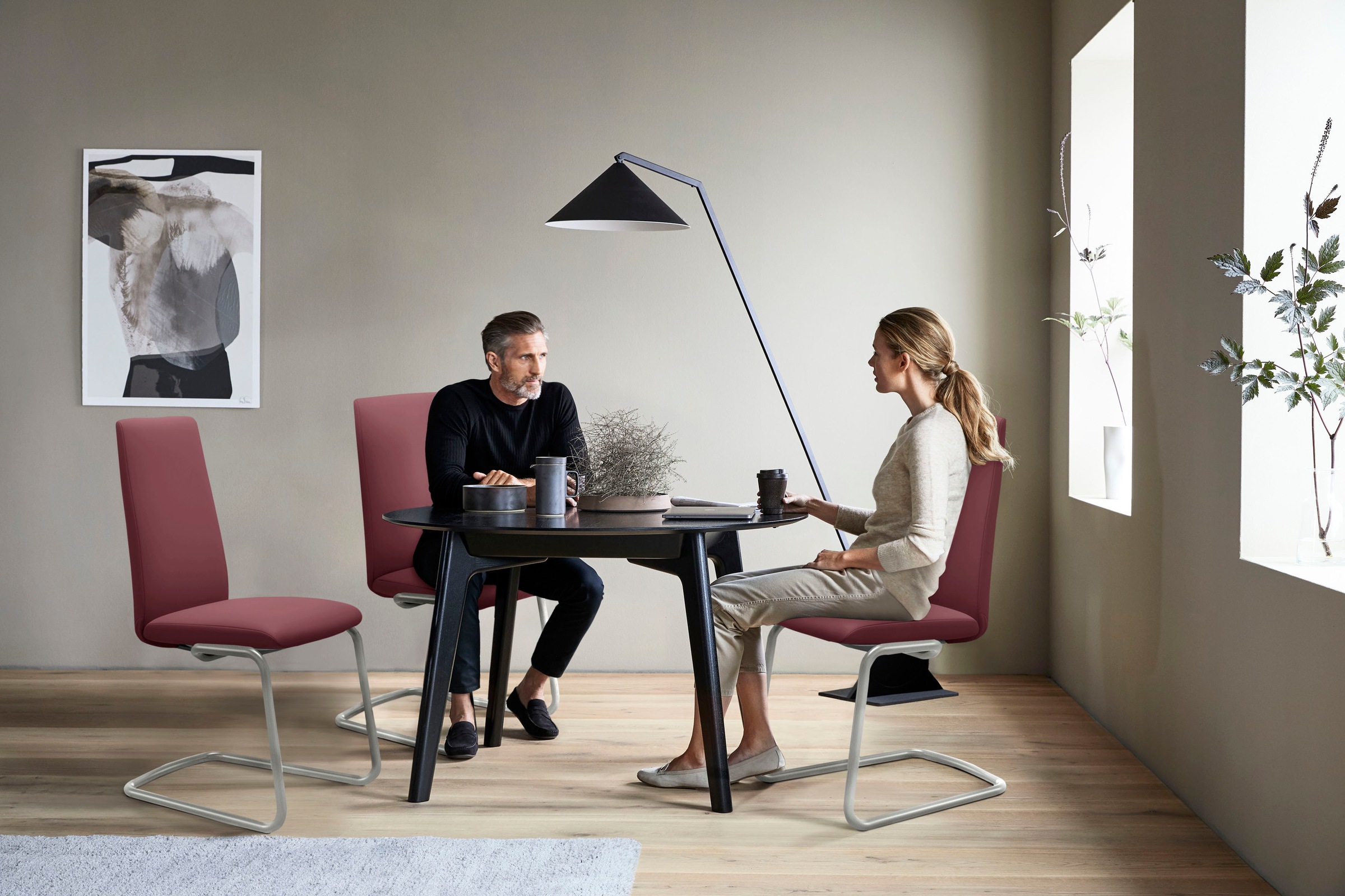 Stressless® Polsterstuhl »Laurel«, Leder BATICK, High Back, Größe L, mit Beinen aus Stahl in Chrom matt