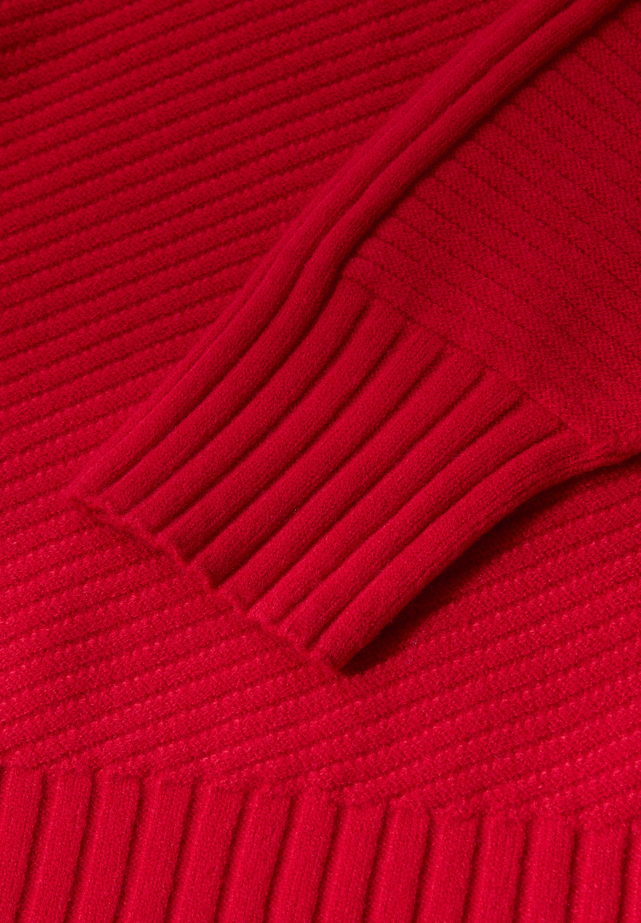 STREET ONE Strickpullover mit Struktur und Stehkragen/Turtleneck