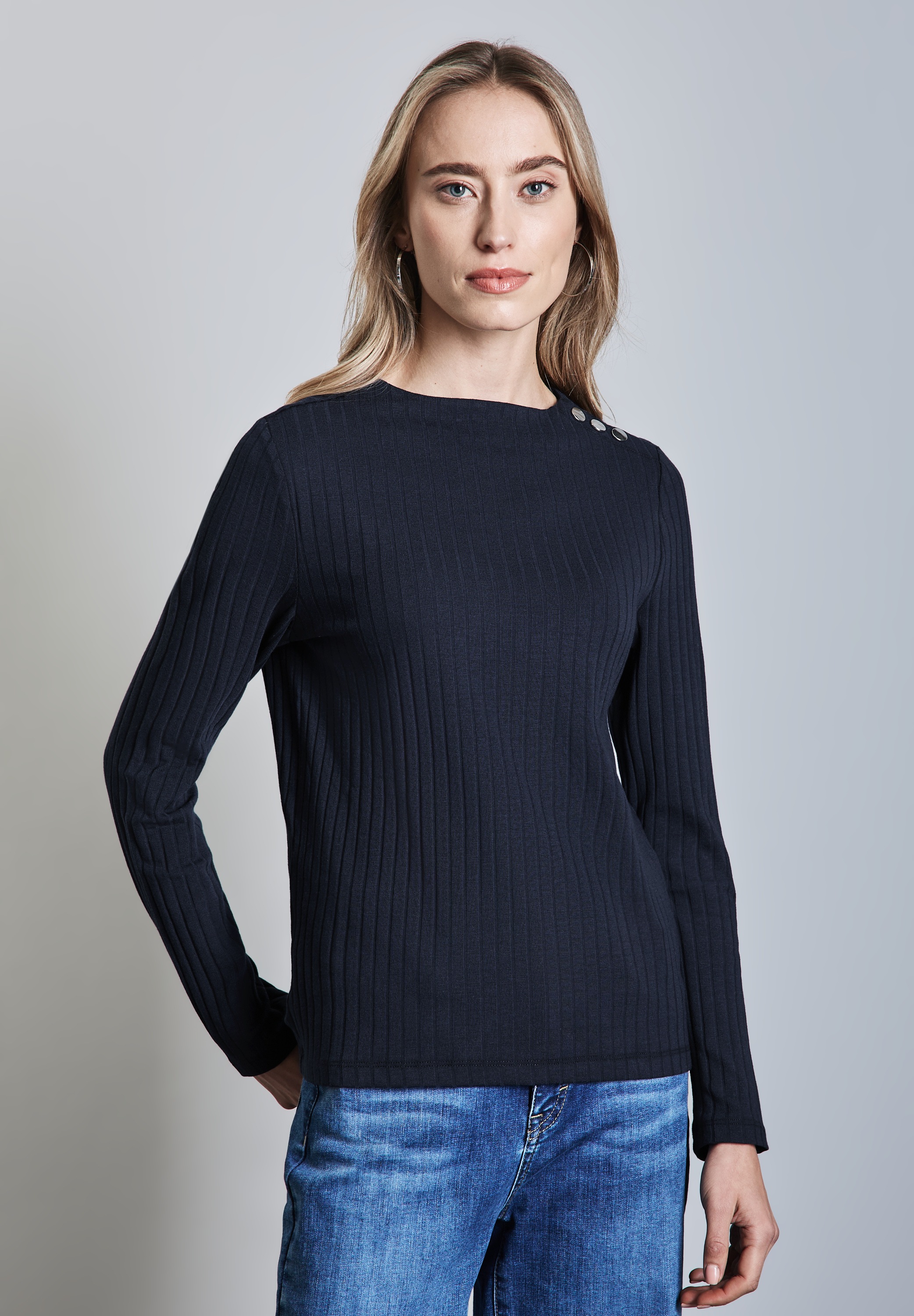 STREET ONE Langarmshirt, im soften Baumwoll-Mix