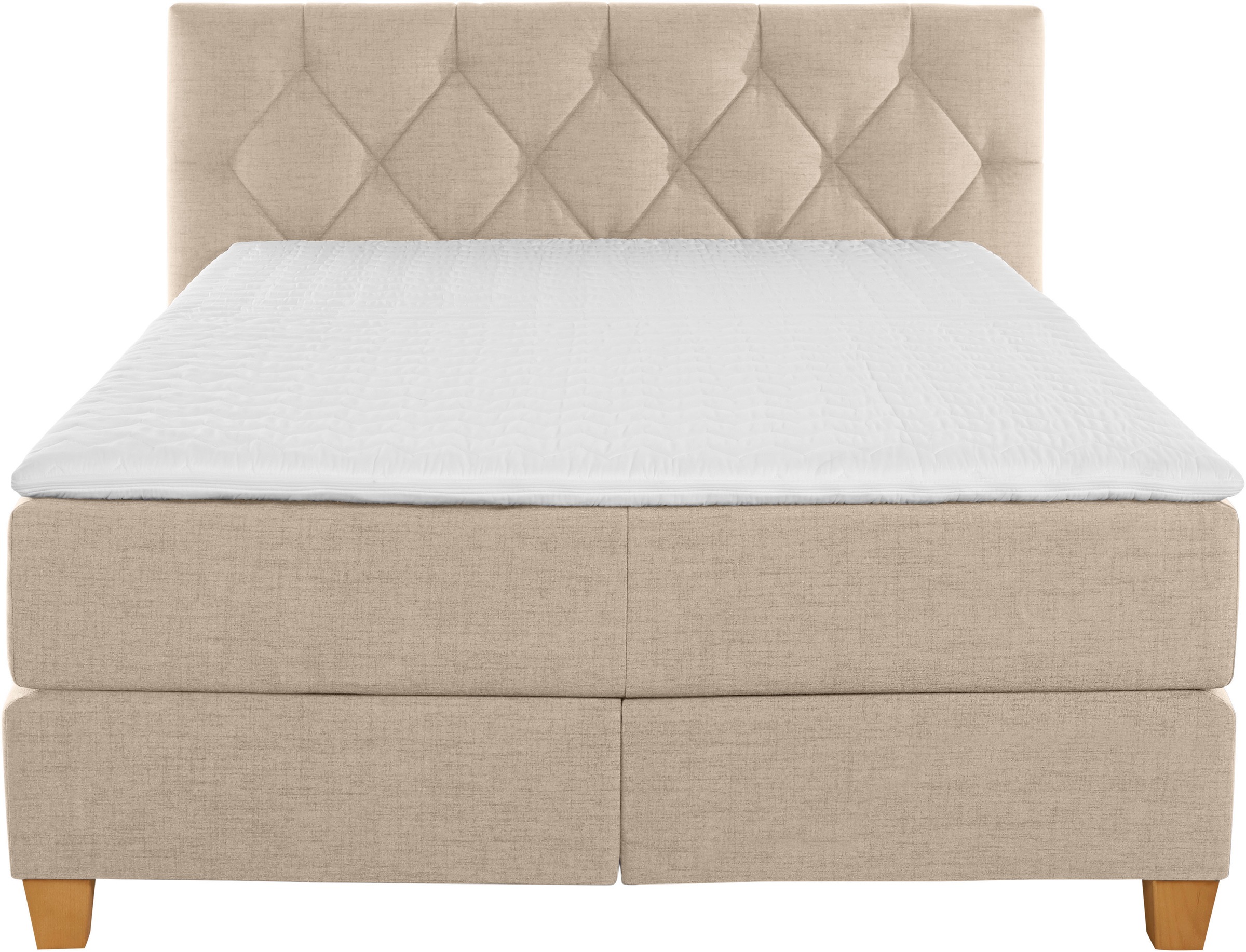 Home affaire Boxspringbett »Harmones« in 3 Breiten, Härtegrad auch im Mix mit je 1 Matratze in H2 und H3