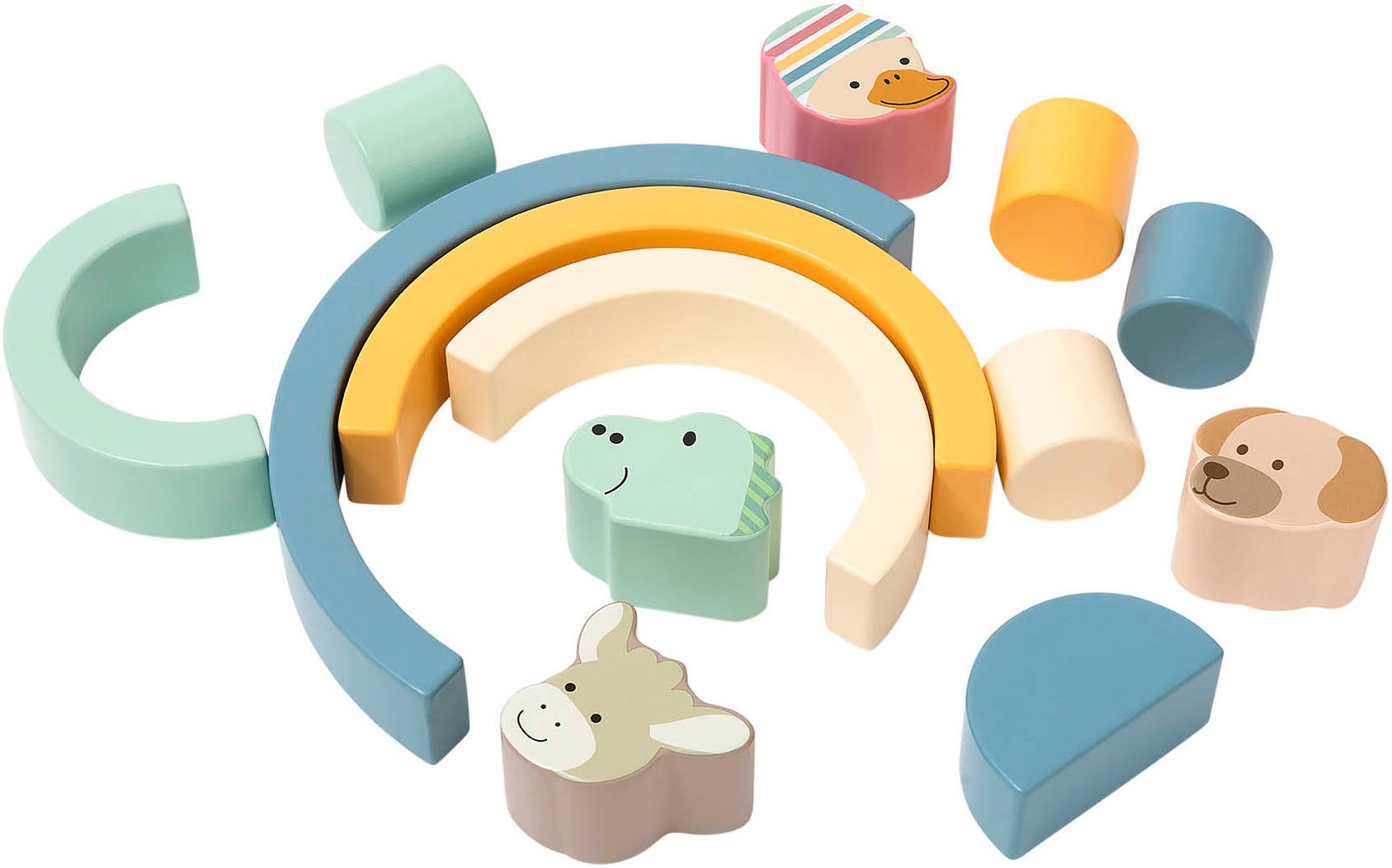 Sterntaler® Spielbausteine »Regenbogen Holzbausteine blau« FSC® - schützt Wald - weltweit