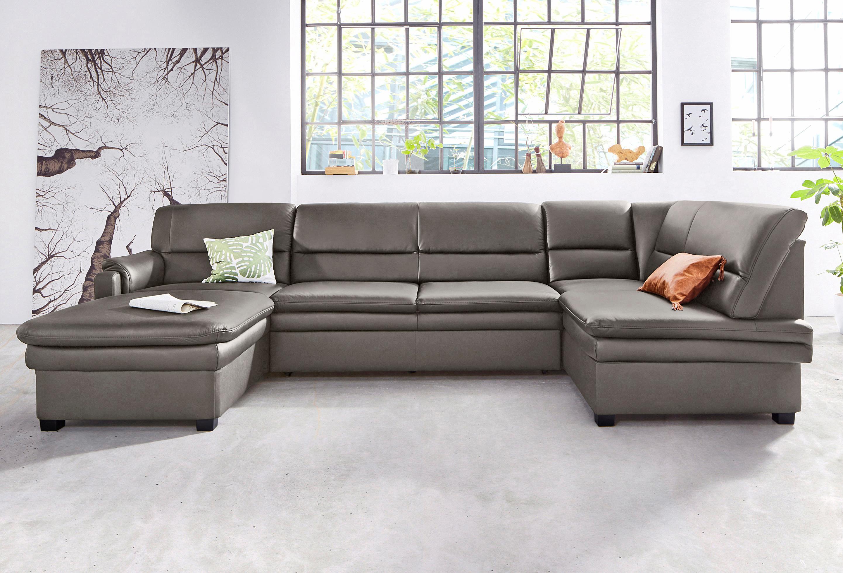 sit&more Wohnlandschaft "Pisa U-Form" mit Federkern, wahlweise mit Schlaffunktion