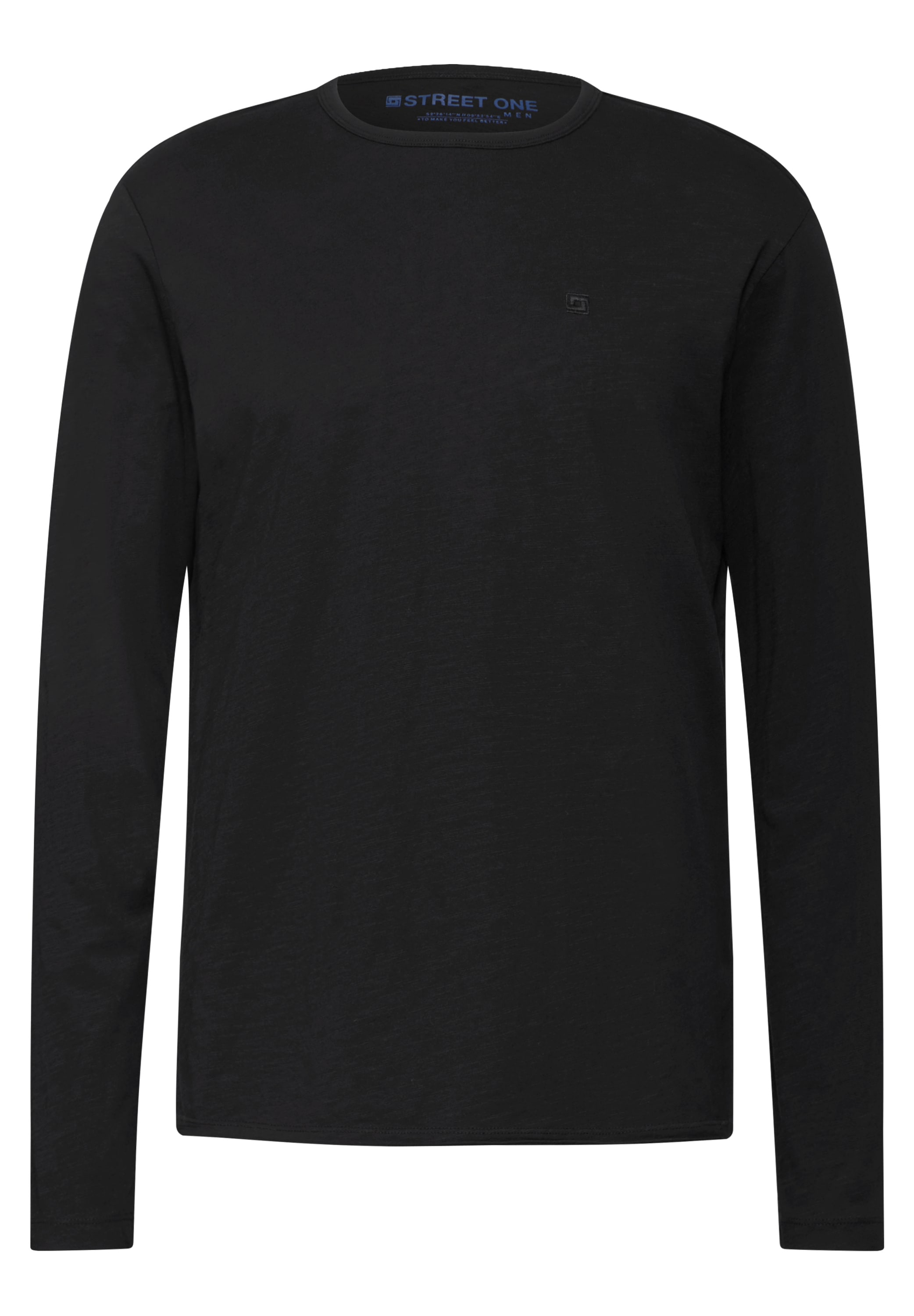 STREET ONE MEN Langarmshirt, aus reiner Baumwolle