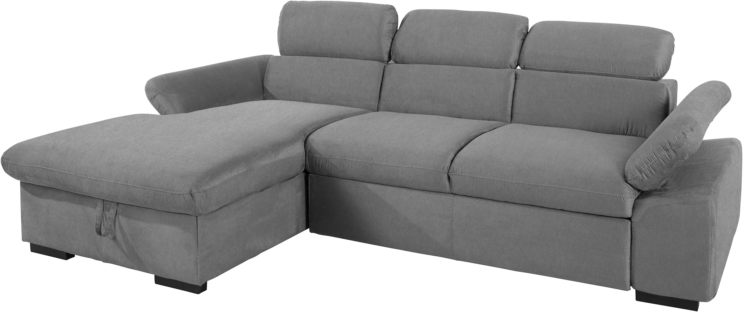 COTTA Ecksofa »Lola L-Form mit Kopfteilfunktion & Hocker«, (Set, mit Hocker), wahlweise mit Bettfunktion, Bettkasten & Armteilverstellung