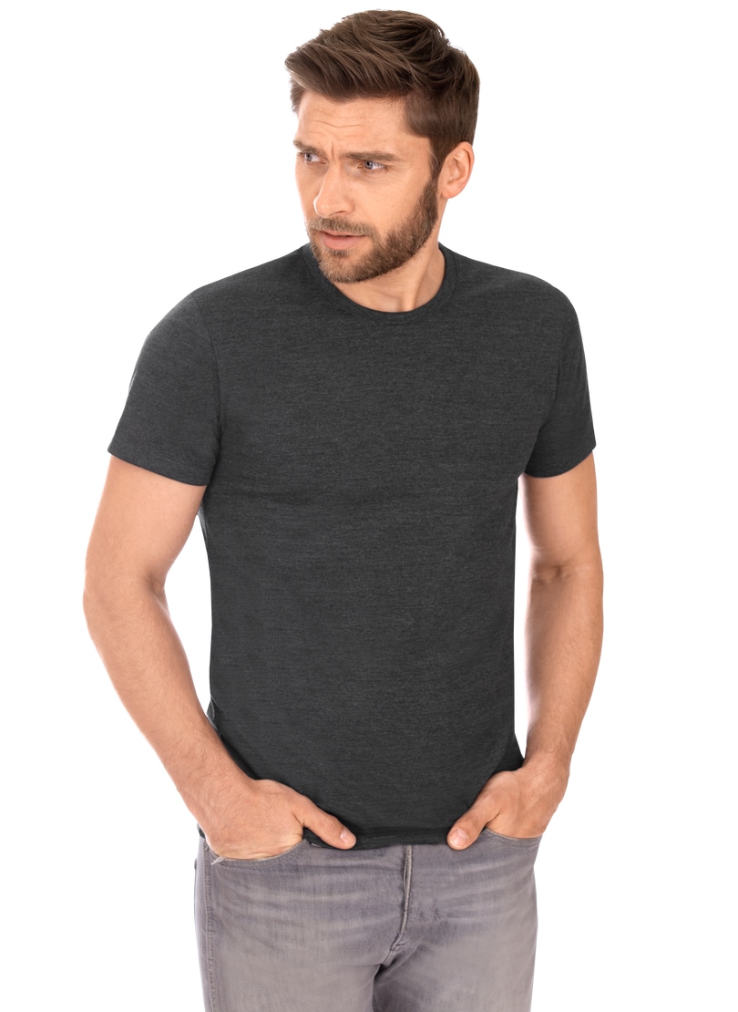 Trigema T-Shirt "TRIGEMA Slim Fit T-Shirt aus DELUXE Baumwolle" 1 Stk. tlg. günstig online kaufen