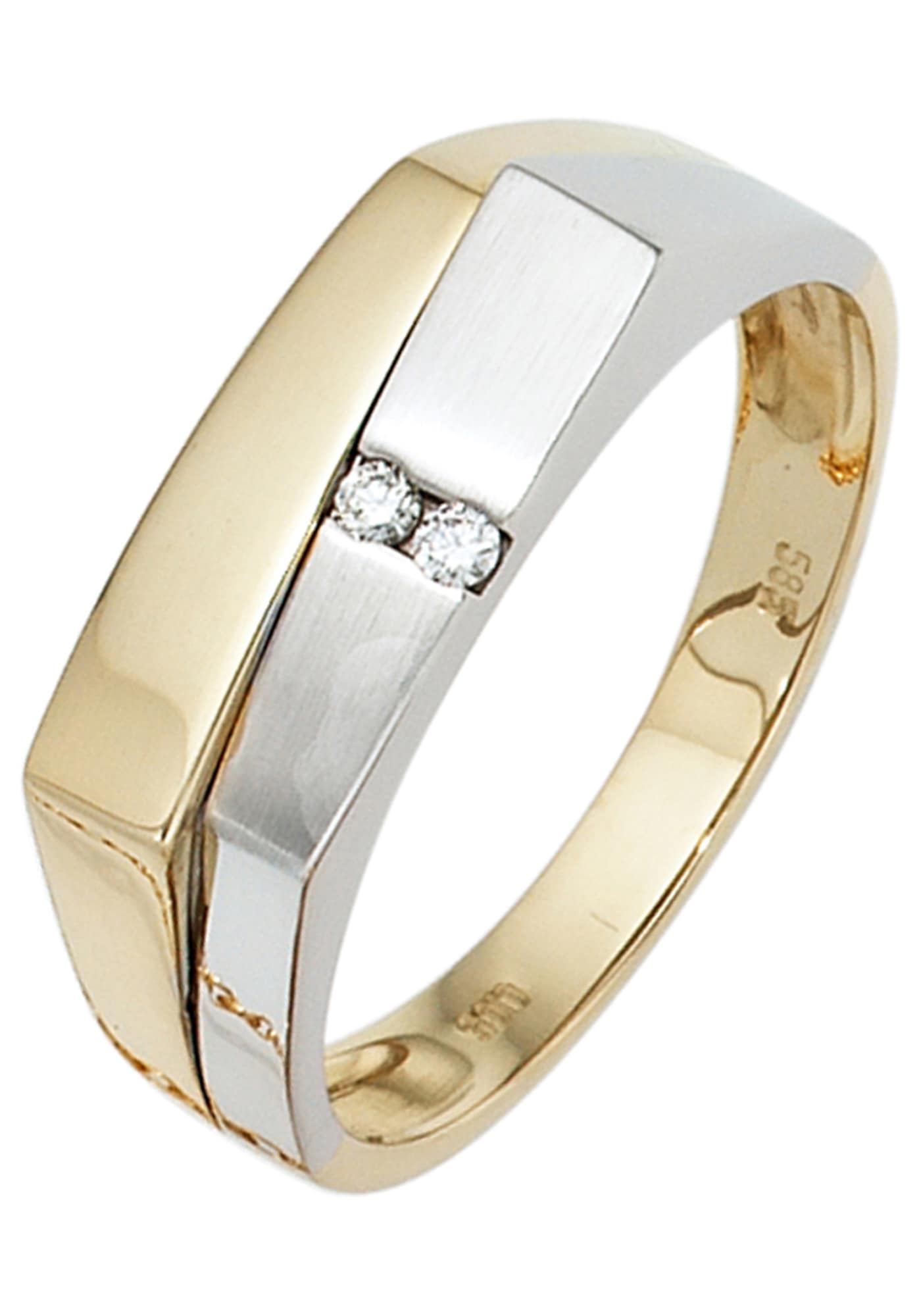 Diamantring, | Diamanten 585 JOBO bestellen Gelbgold online BAUR 2 Weißgold mit
