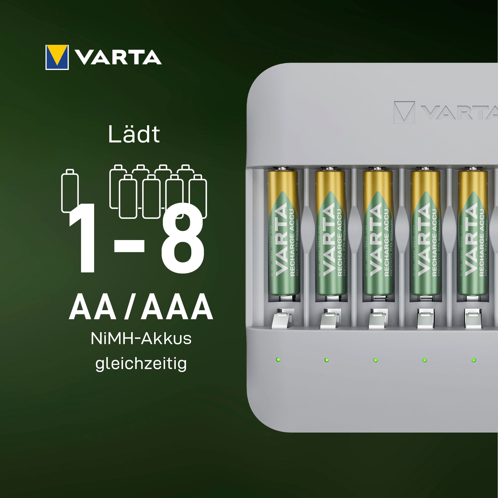 VARTA Batterie-Ladegerät »Eco Charger Multi Recycled«, 2000 mA