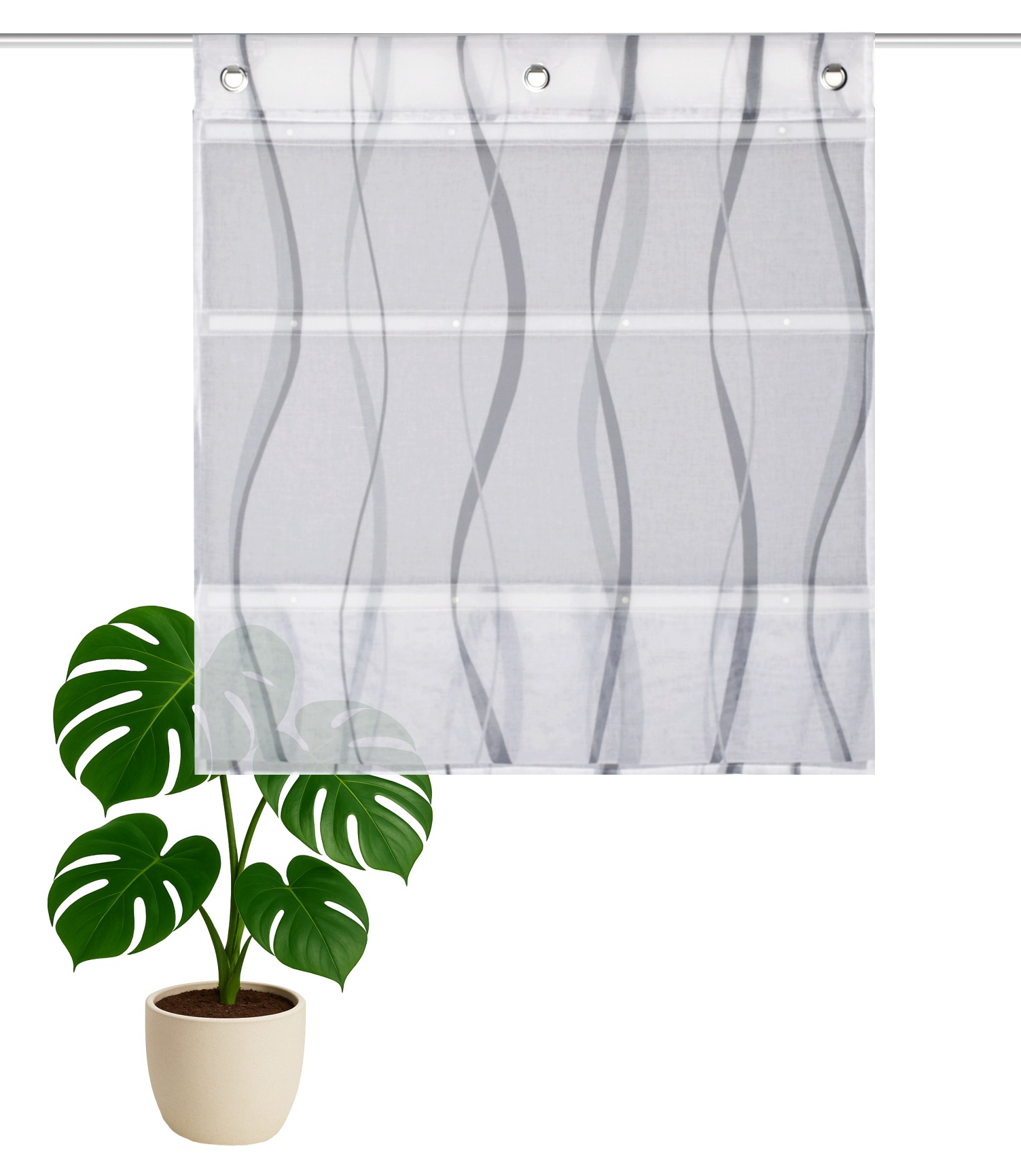 HOME WOHNIDEEN Magnetrollo »TUDOR« mit Hakenaufhängung ohne Bohren und Schrauben bedruckt