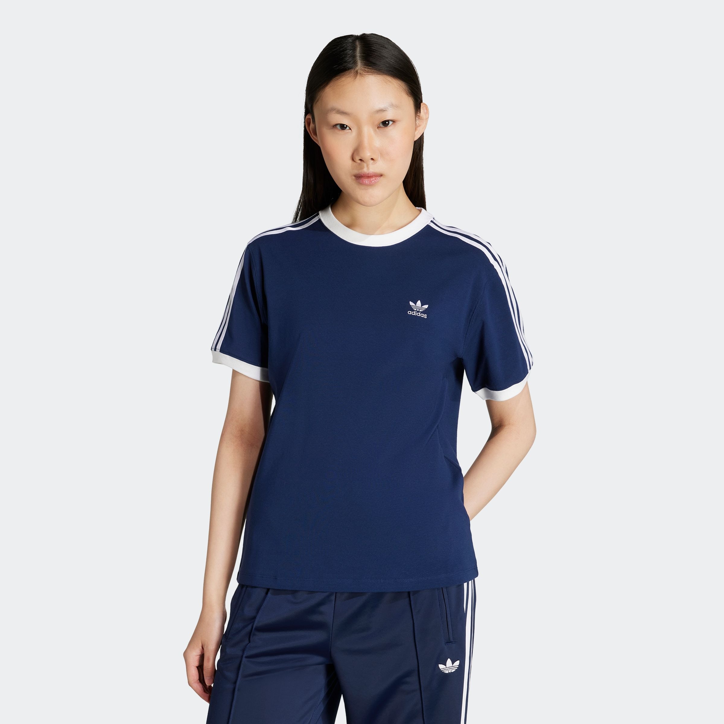 adidas Originals T-Shirt "3 STRIPE TEE" ohne Verschluss, mit Rippdetails, a günstig online kaufen