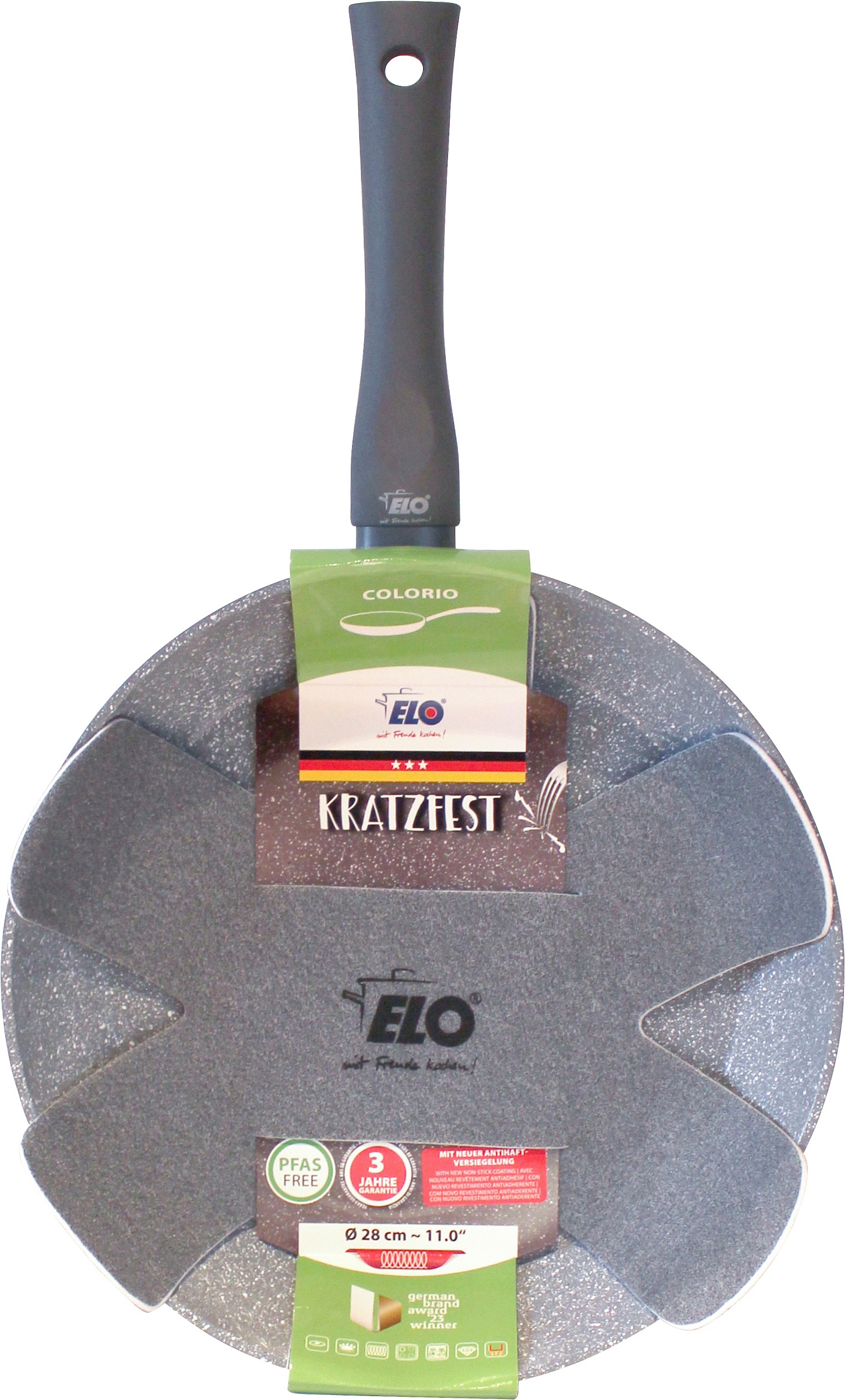 Elo Basic Bratpfanne »Colorio mit farbigem Protektor« Aluminium 1 tlg. hellgrau mit passendem Pfannenschoner