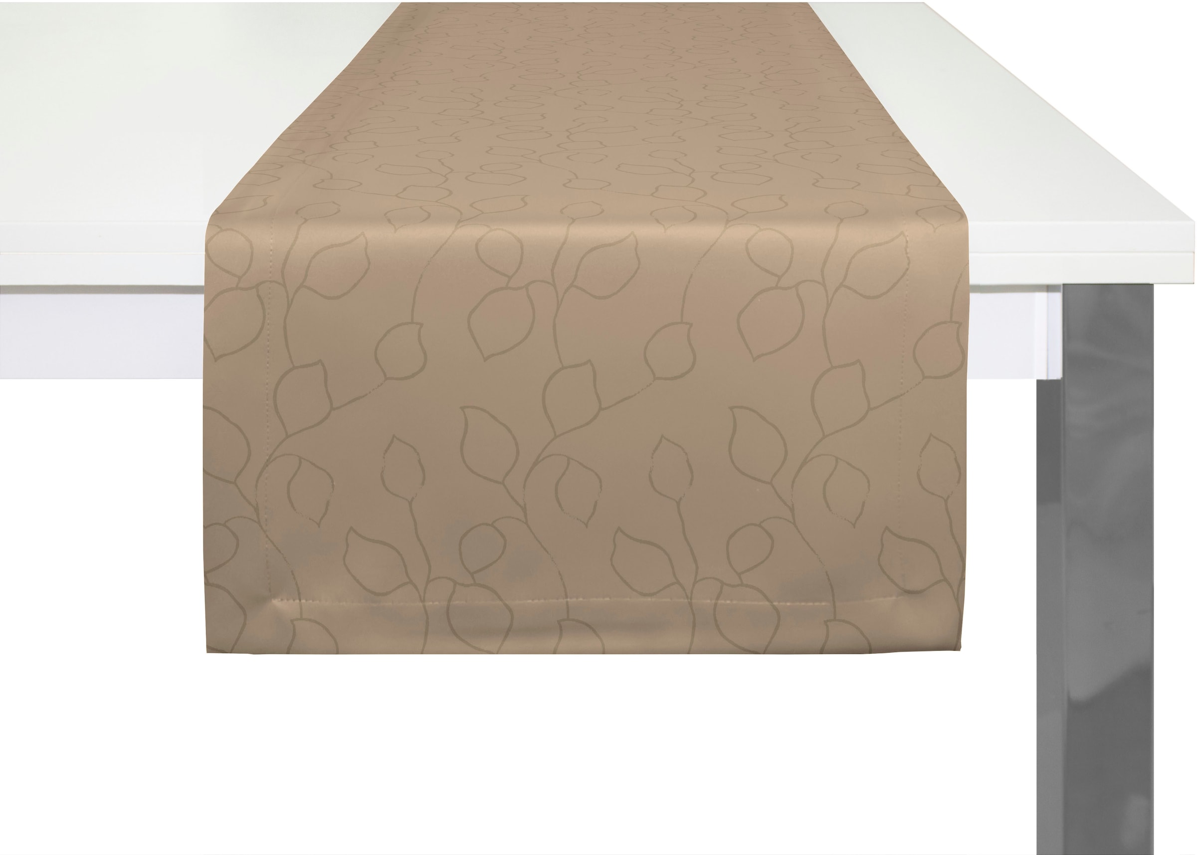 Wirth Tischläufer "Westport" Made in Germany, Jacquard Dekostoff, Blatt-Des günstig online kaufen