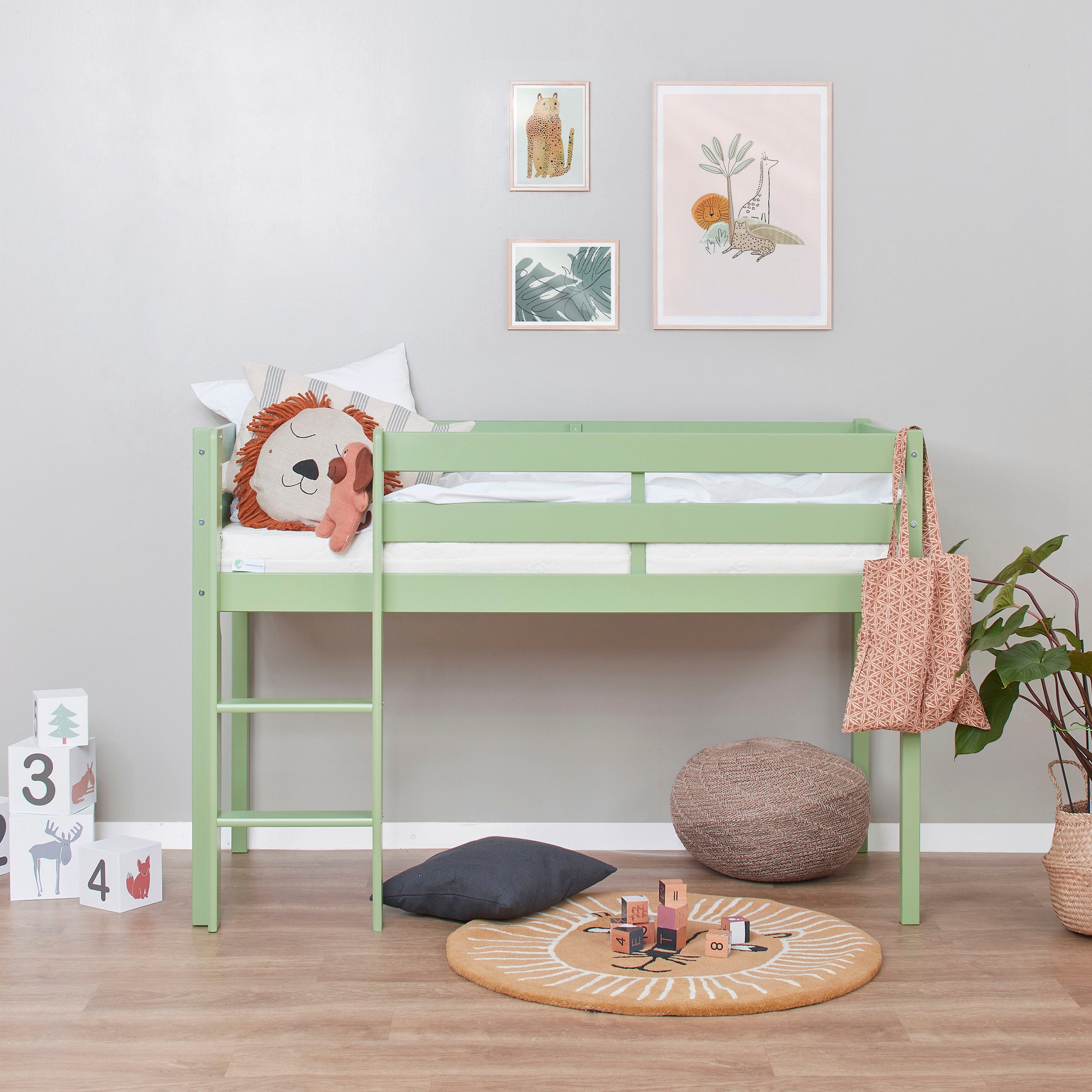 Hoppekids Spielbett »ECO COMFORT, Hochbett, in 2 Einzelbetten teilbar«, Höhe 72cm, Farbe & Größe & Matratze
