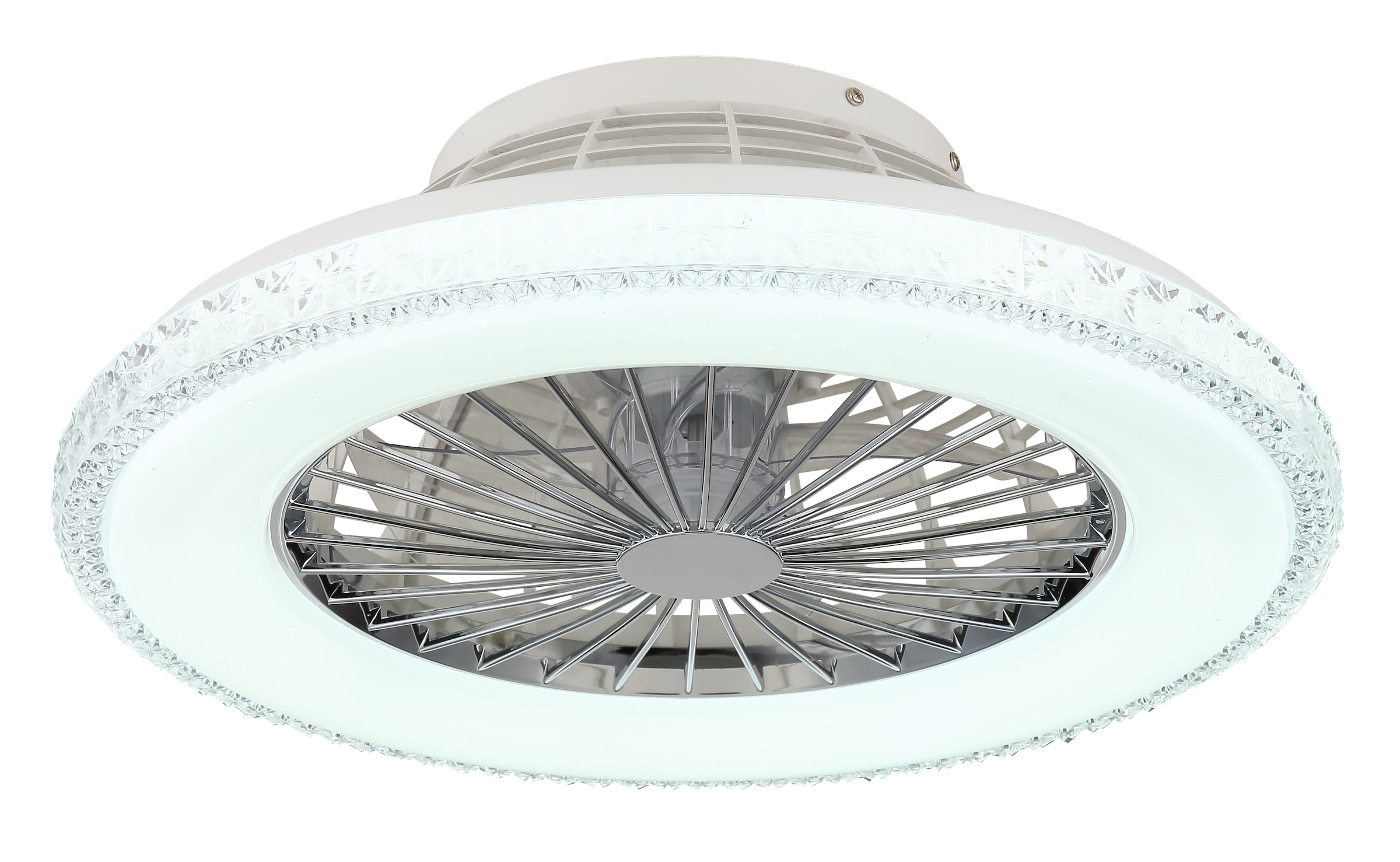 GLOBO LIGHTING Deckenleuchte »CORUSSO«, Leuchtmittel LED-Modul | LED fest integriert, Ventilator /Schlafzimmer / Wohnbereich /Arbeitszimmer / verchromt rund