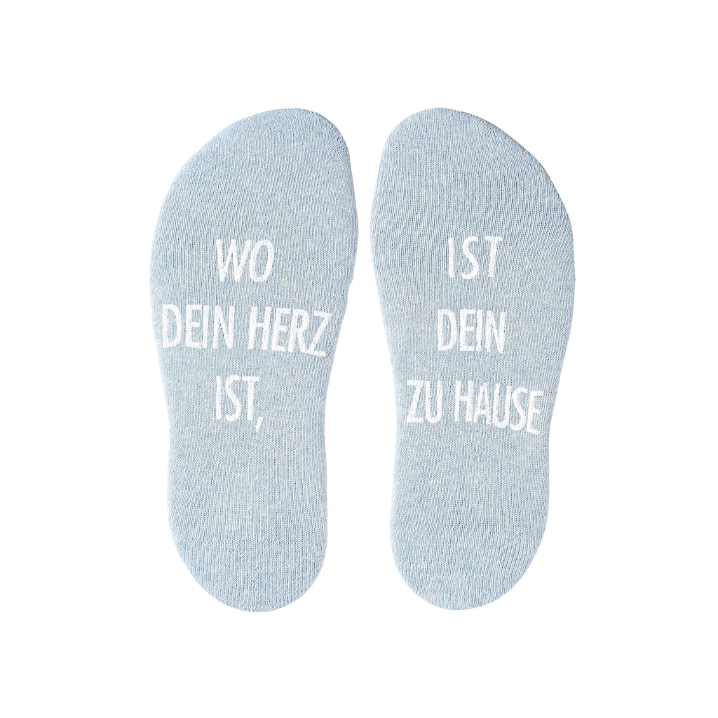 Arizona Kuschelsocken, (Set, 3 Paar), mit Antirutsch in Form eines Spruches