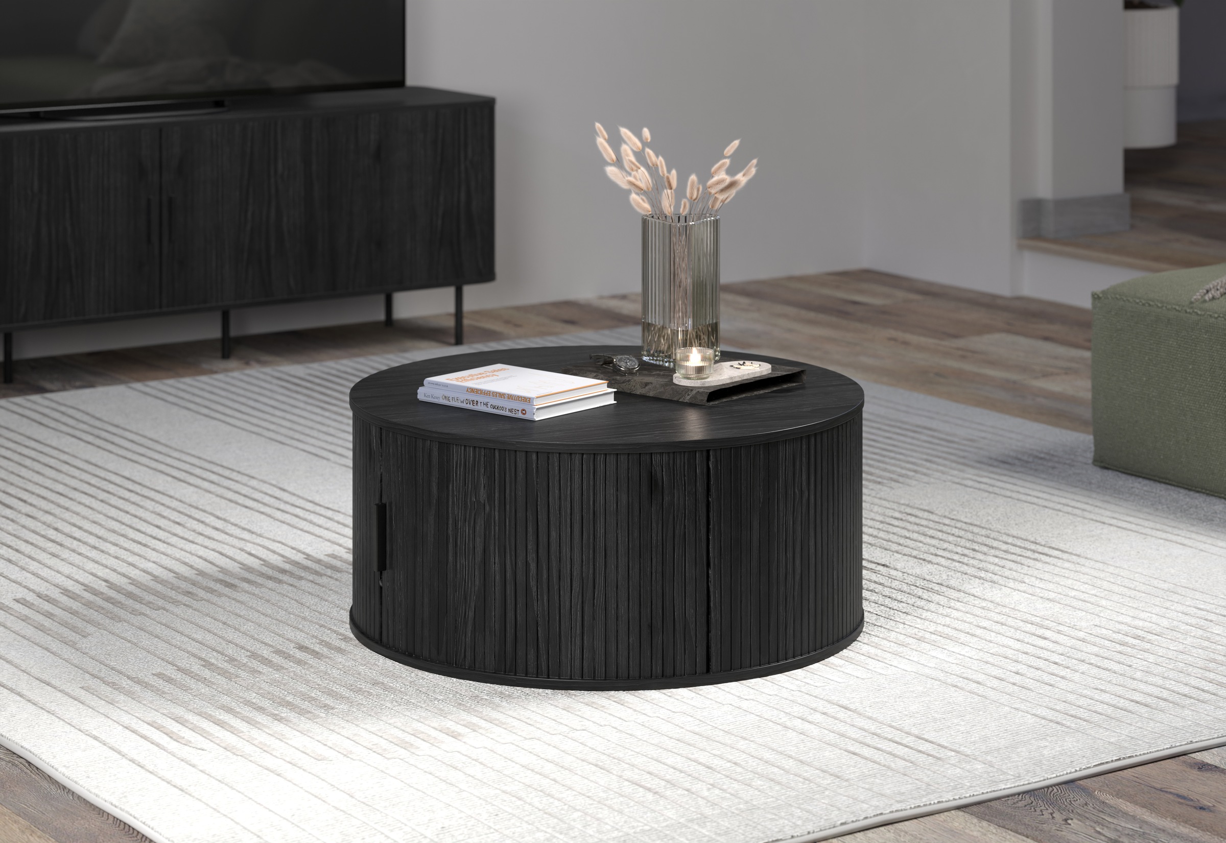 INOSIGN Couchtisch "Ronda", (1 St.), Runder Sofatisch mit Stauraum - Maße ( günstig online kaufen