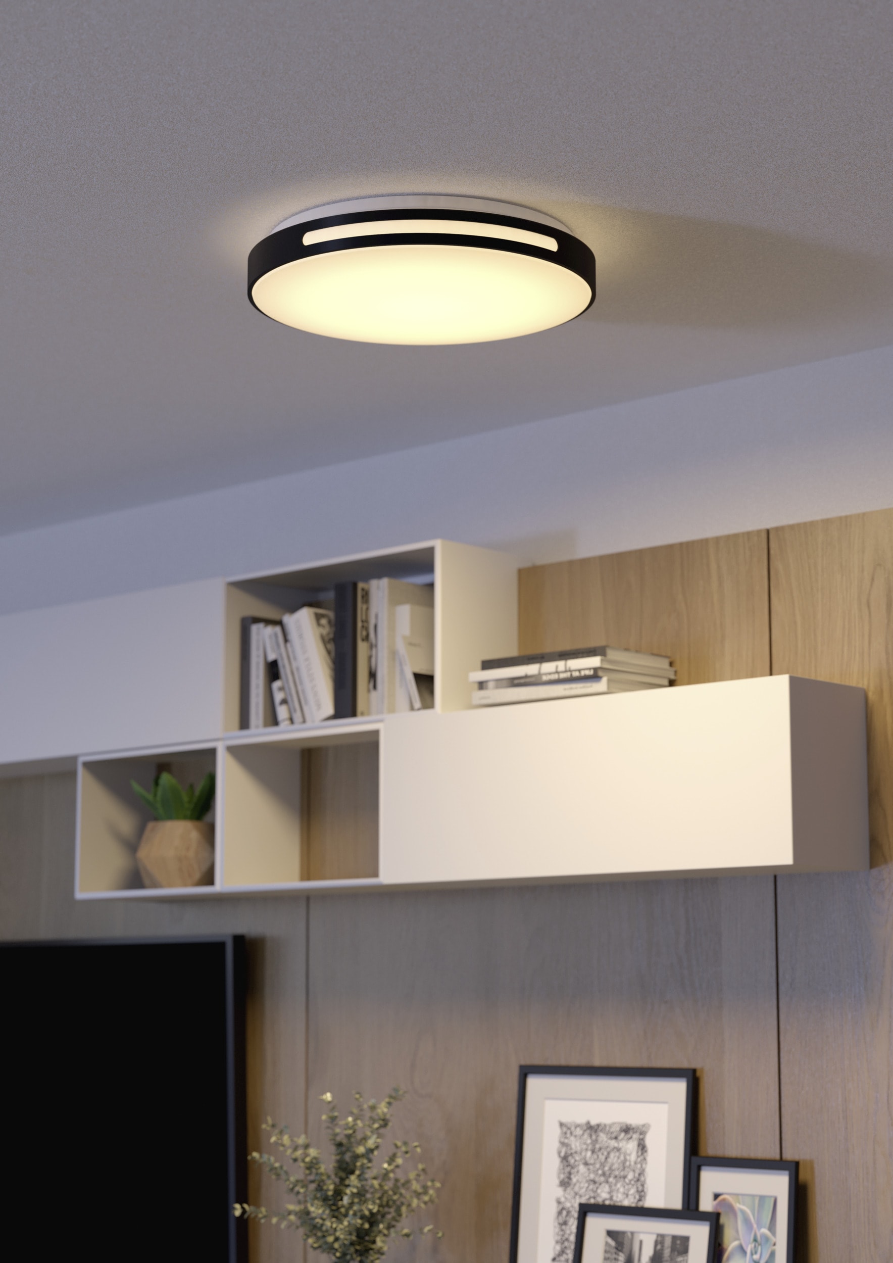 EGLO LED Deckenleuchte »MONTEGRANARO-Z Deckenlampe, Disco-Modus, ZigBee 3.0, Wohnzimmerlampe« LED-Modul 1 Stk. RGB | warmweiß - kaltweiß Fernbedienung inkl., App / Sprachsteuerung Alexa, H:7,7cm x D:39,4 cm
