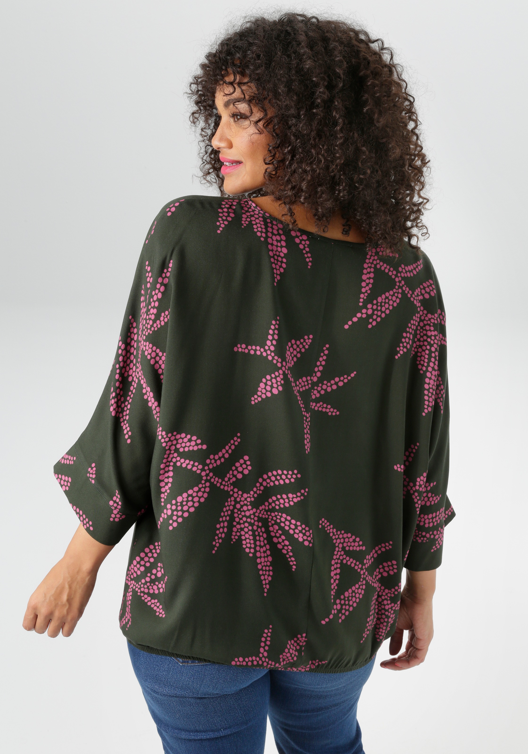 Aniston PLUS Schlupfbluse, mit großflächigem Blumendruck - NEUE KOLLEKTION günstig online kaufen