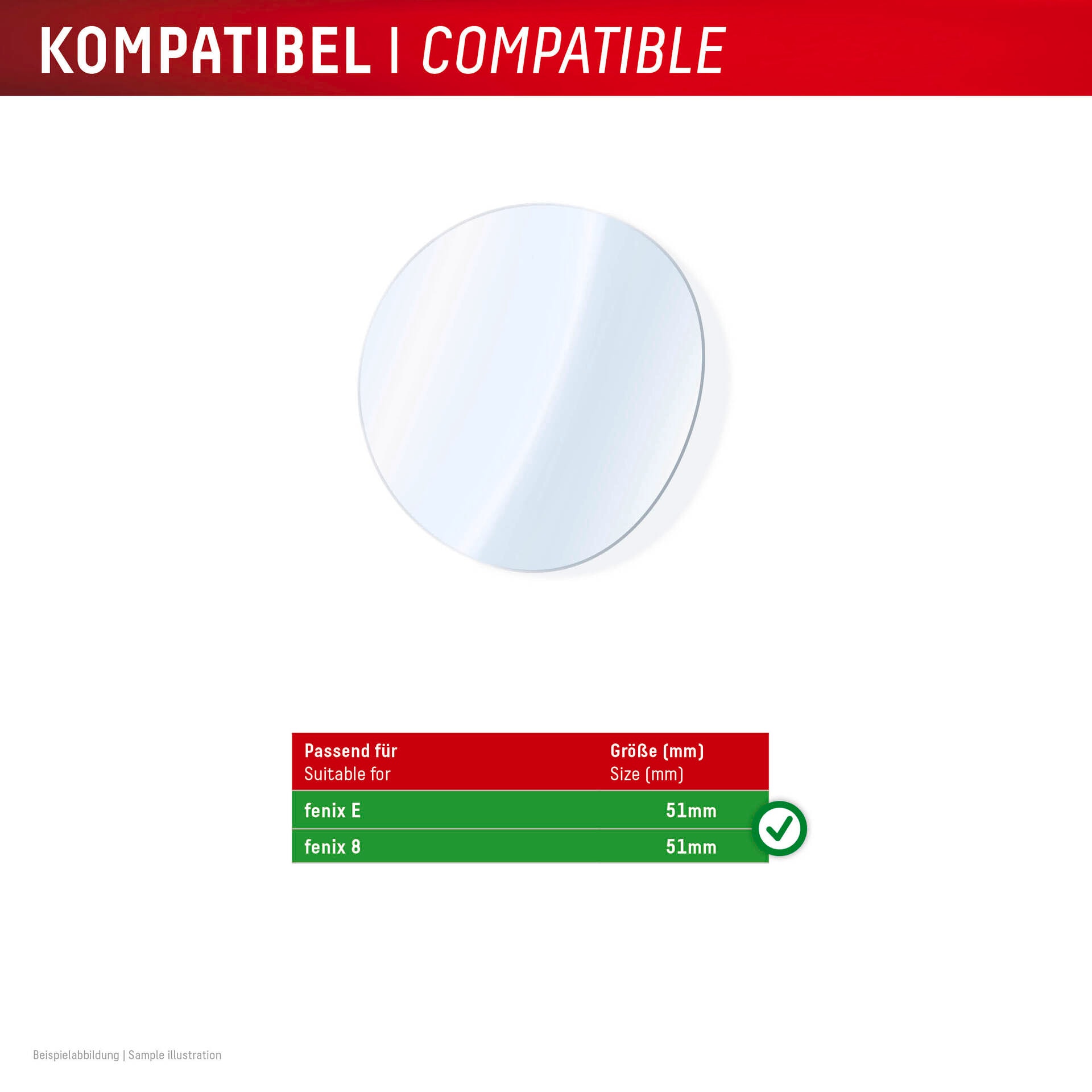 Displex Displayschutzglas »Smartwatch Glass Unbreakable Protector«, für Garmin fenix E 51 mm-Garmin fenix 8 51 mm, (Packung, 2x Hybrid Glass), Displayschutzfolie, Schutzfolie, Bildschirmschutz, kratz- & stoßfest