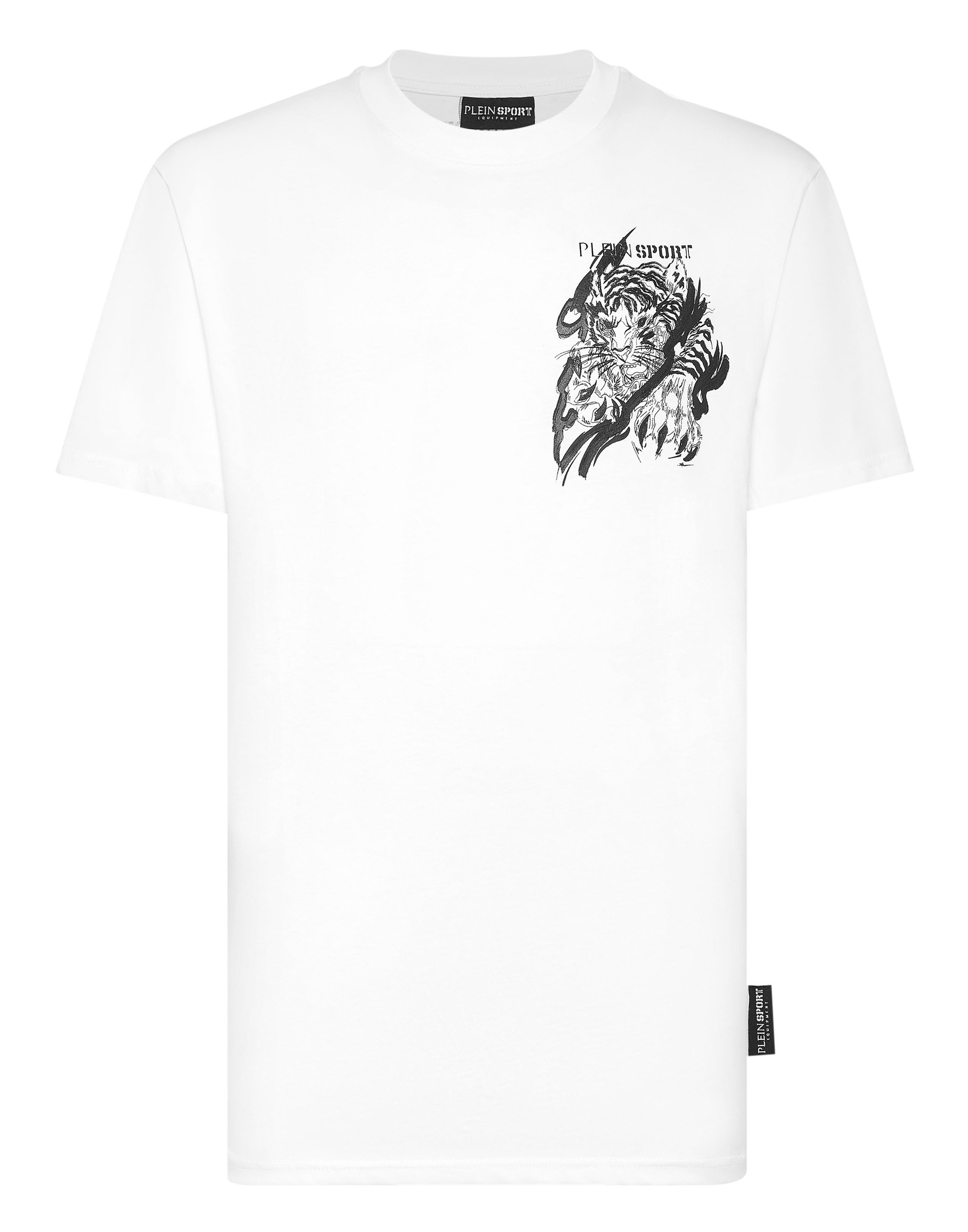 T-Shirt PLEIN SPORT "Tiger", Jungen, Gr. 5XL, schwarz-weiß (0102, weiß, schwarz), Obermaterial: 100% Baumwolle, Shirts T-Shirt