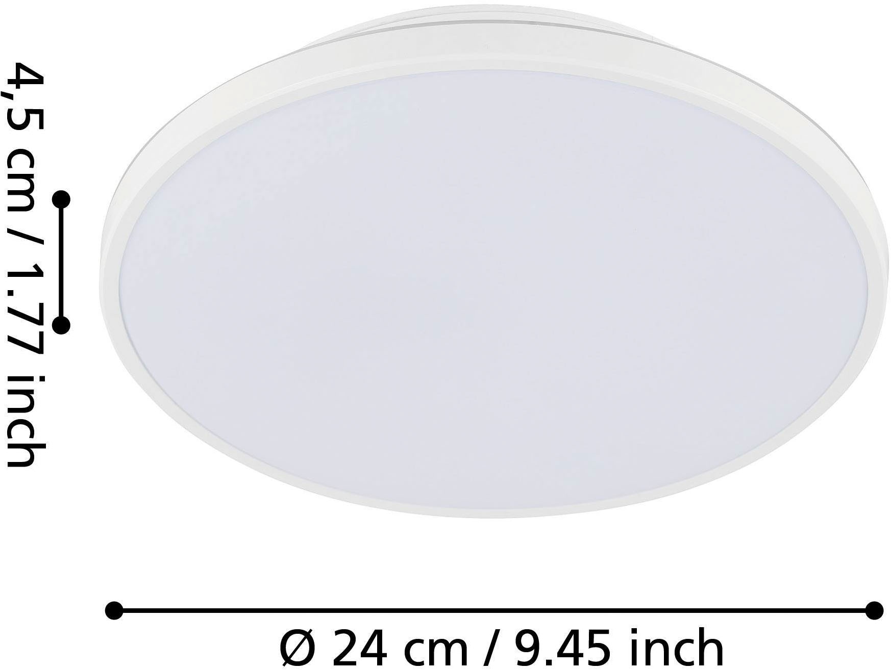 EGLO Aufbauleuchte »Crespillo, Aufbaulampe, Deckenlampe aus Stahl und Kunststoff, Lampe« LED-Modul 1 Stk. Neutralweiß Aufbauleuchte, Deckenlampe, LED Aufbaulampe, Lampe  Decke, Ø 24 cm