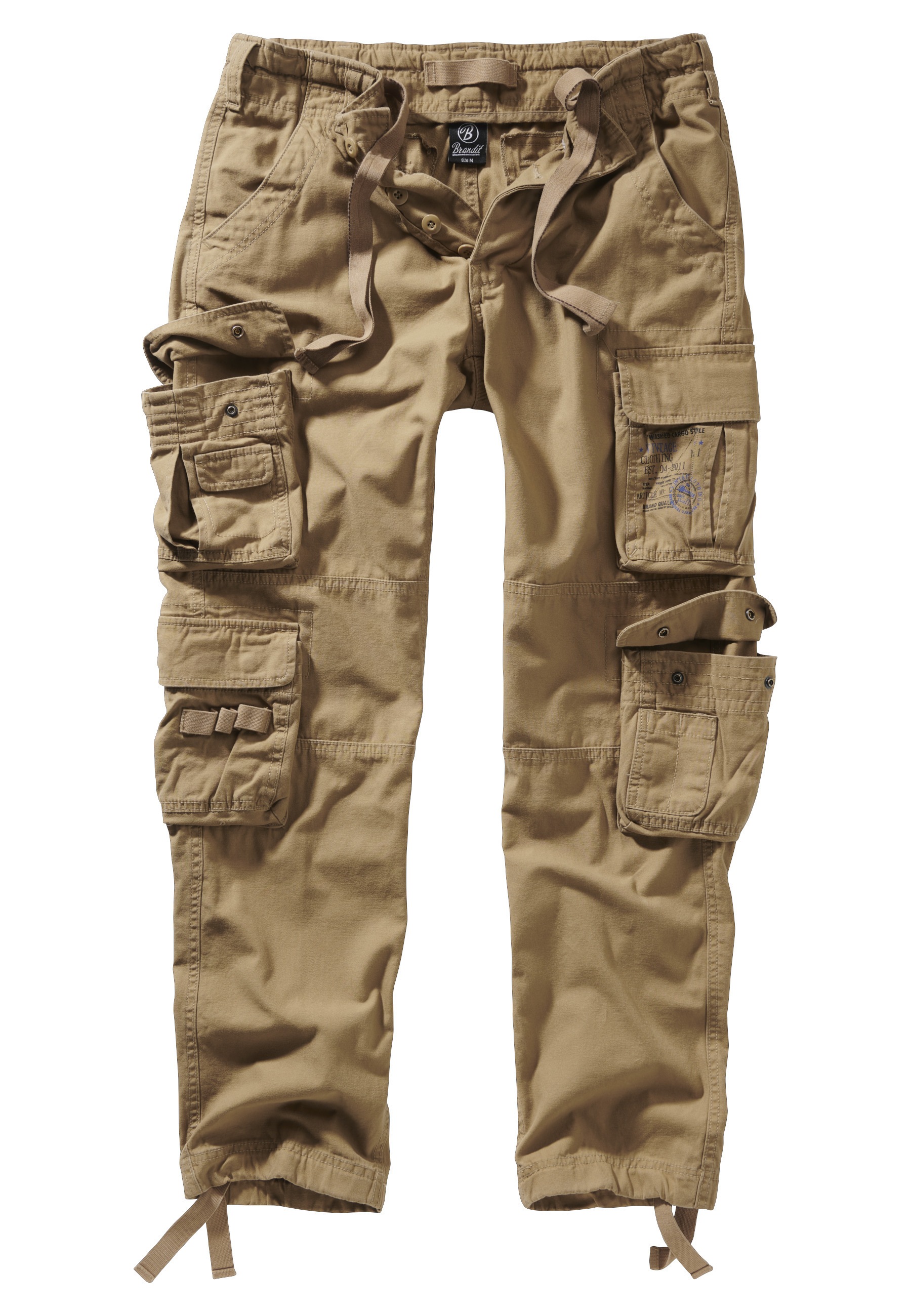 BRANDIT Herren Stoffhose "Brandit Herren Pure Slim Fit Trouser"beige, Gr. L, 100% Baumwolle, Hosen