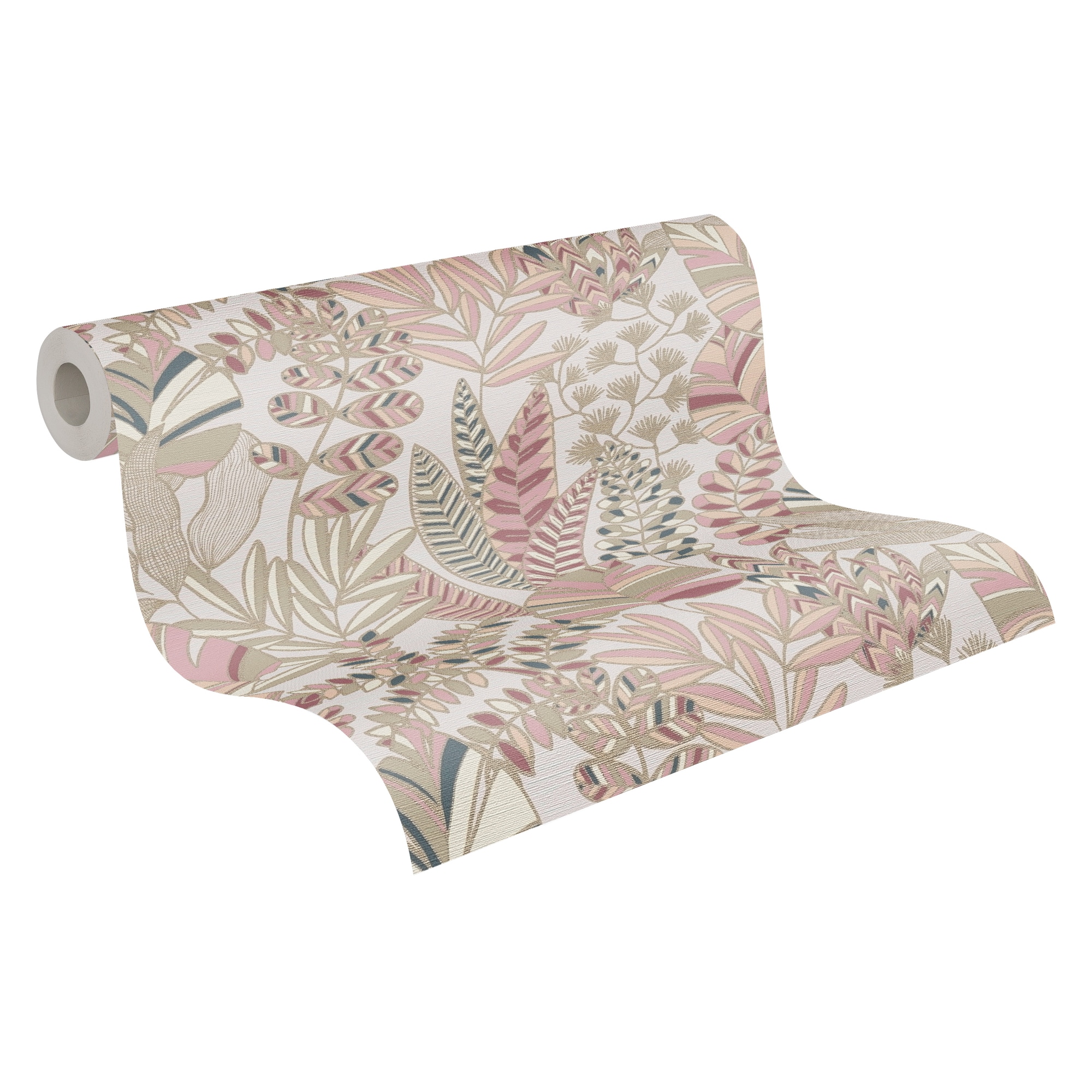 A.S. Création Vliestapete »Antigua Tapete Floral«, matt-gemustert-neutral, Pflanzen Tapete mit Blättern Retro Tapeten Wohnzimmer modern Flur Büro