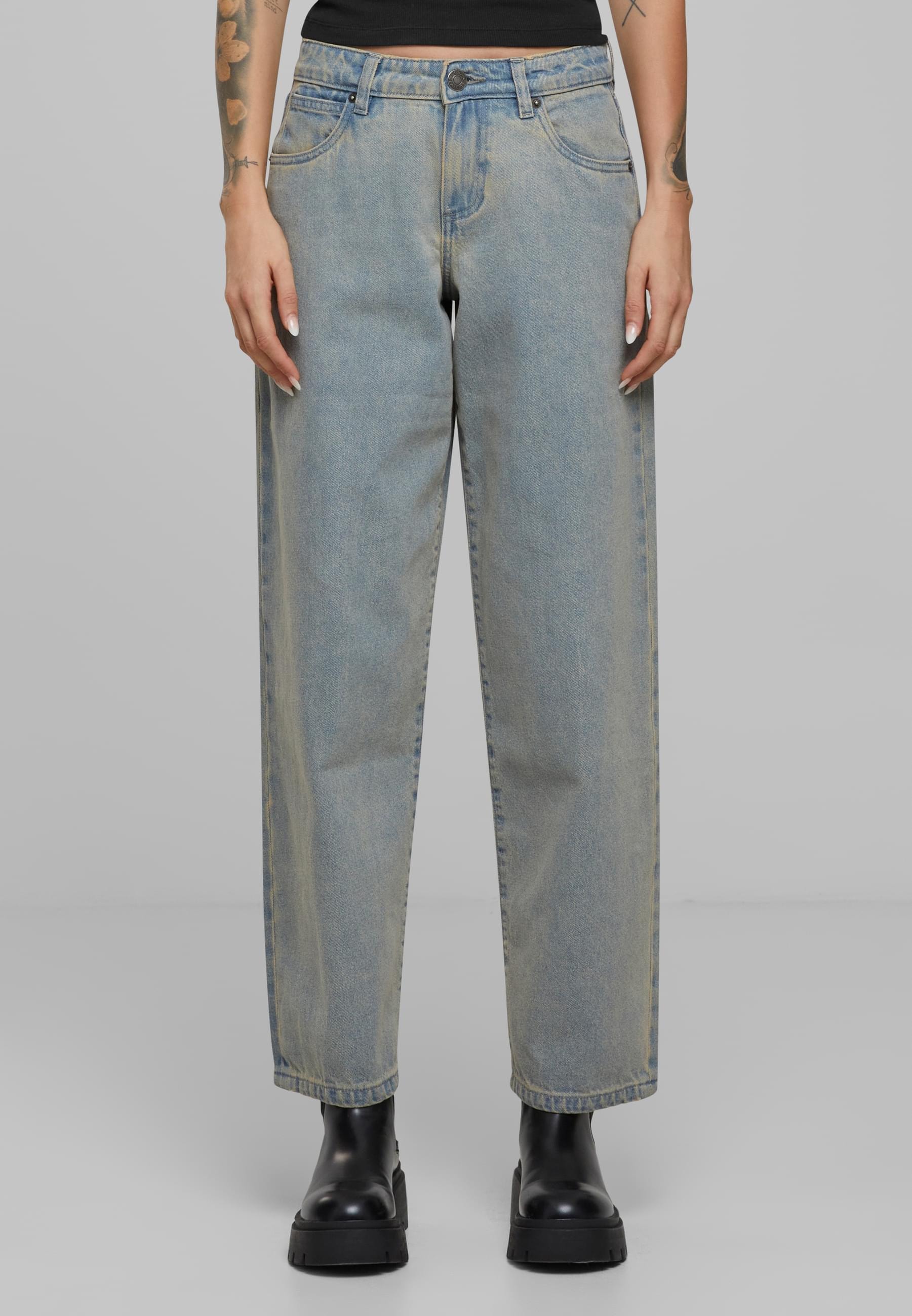 URBAN CLASSICS Bequeme Jeans »Urban Classics Ladies Mid Waist 90´s Jeans«