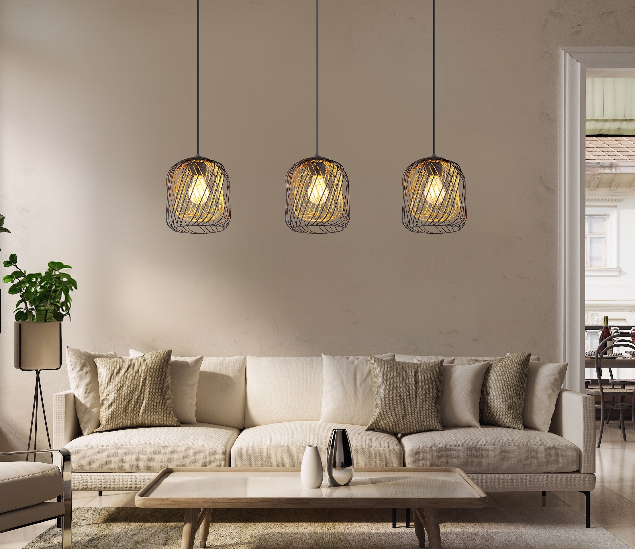 GLOBO LIGHTING Hängeleuchte »DICHTI« E27 1 Stk. Hängelampe/Pendelleuchte/Esszimmer/Wohnzimmer/Esstisch