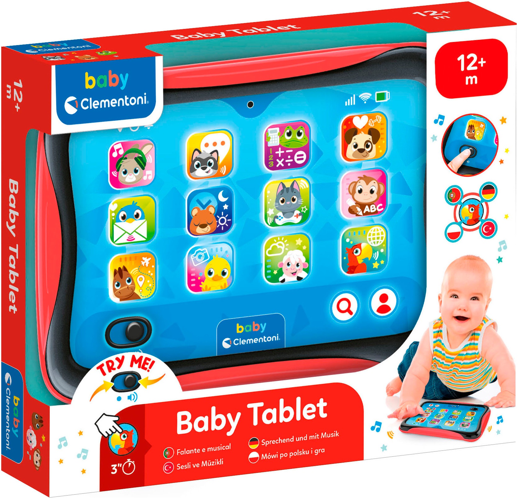 Clementoni® Lerntablet »Baby Clementoni, Baby-Tablet«, Mit Licht und Sound