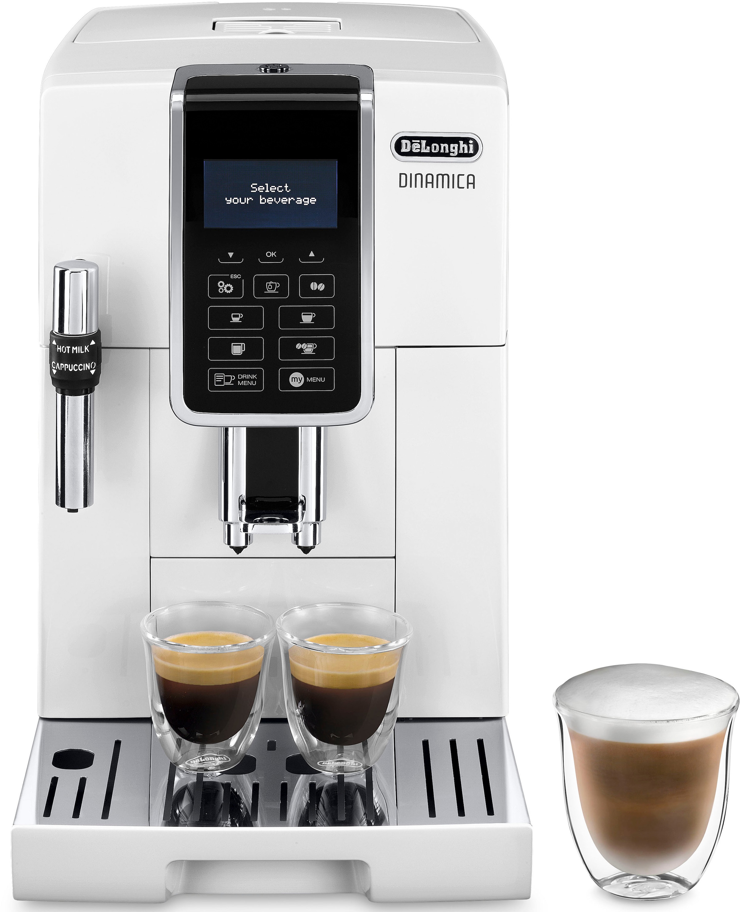 DeLonghi Kaffeevollautomat "Dinamica ECAM 350.35.W", großer 1.8l Wassertank