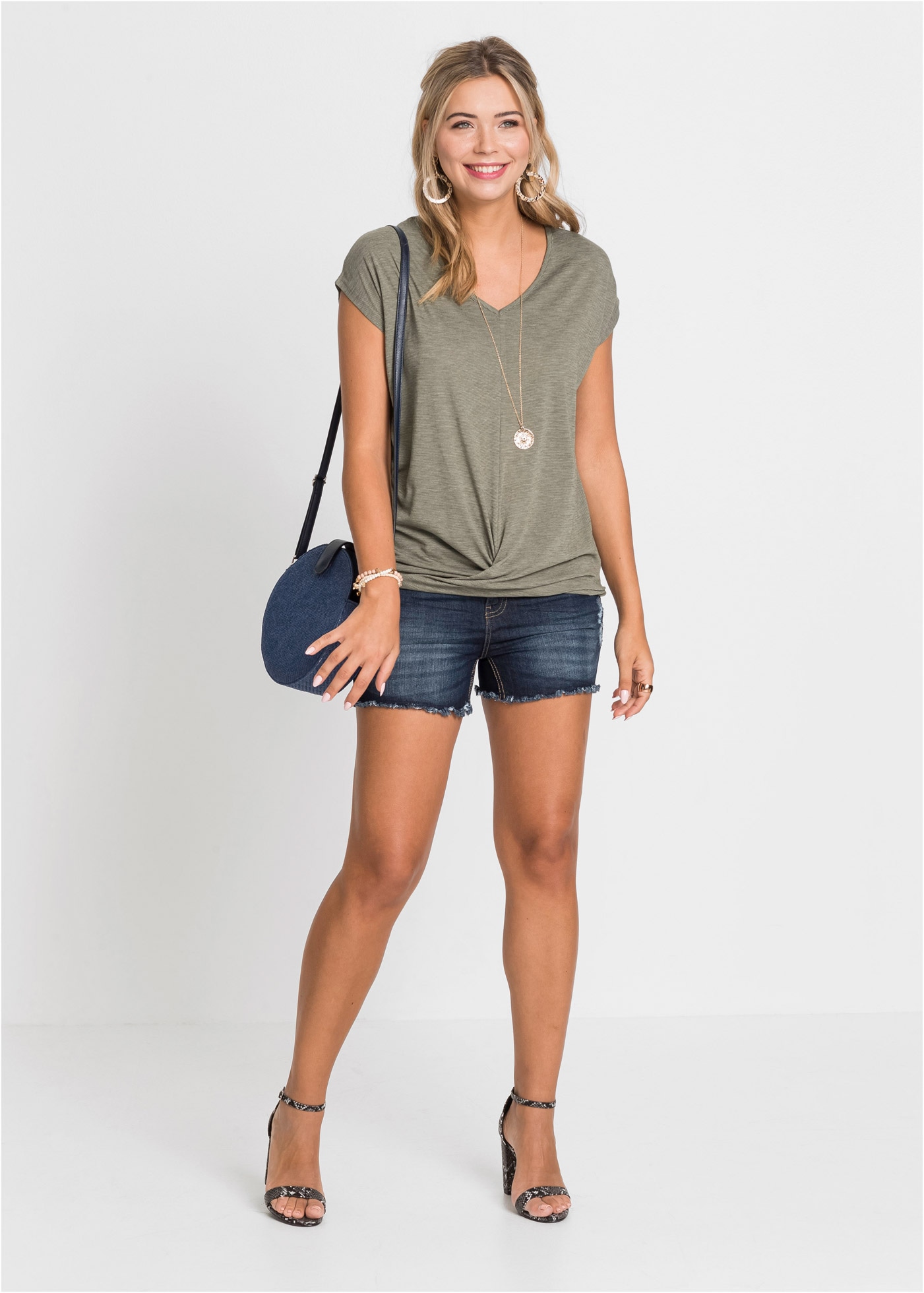 bonprix T-Shirt »Shirt aus Viskose-Mix« Shirt aus Viskose-Mix