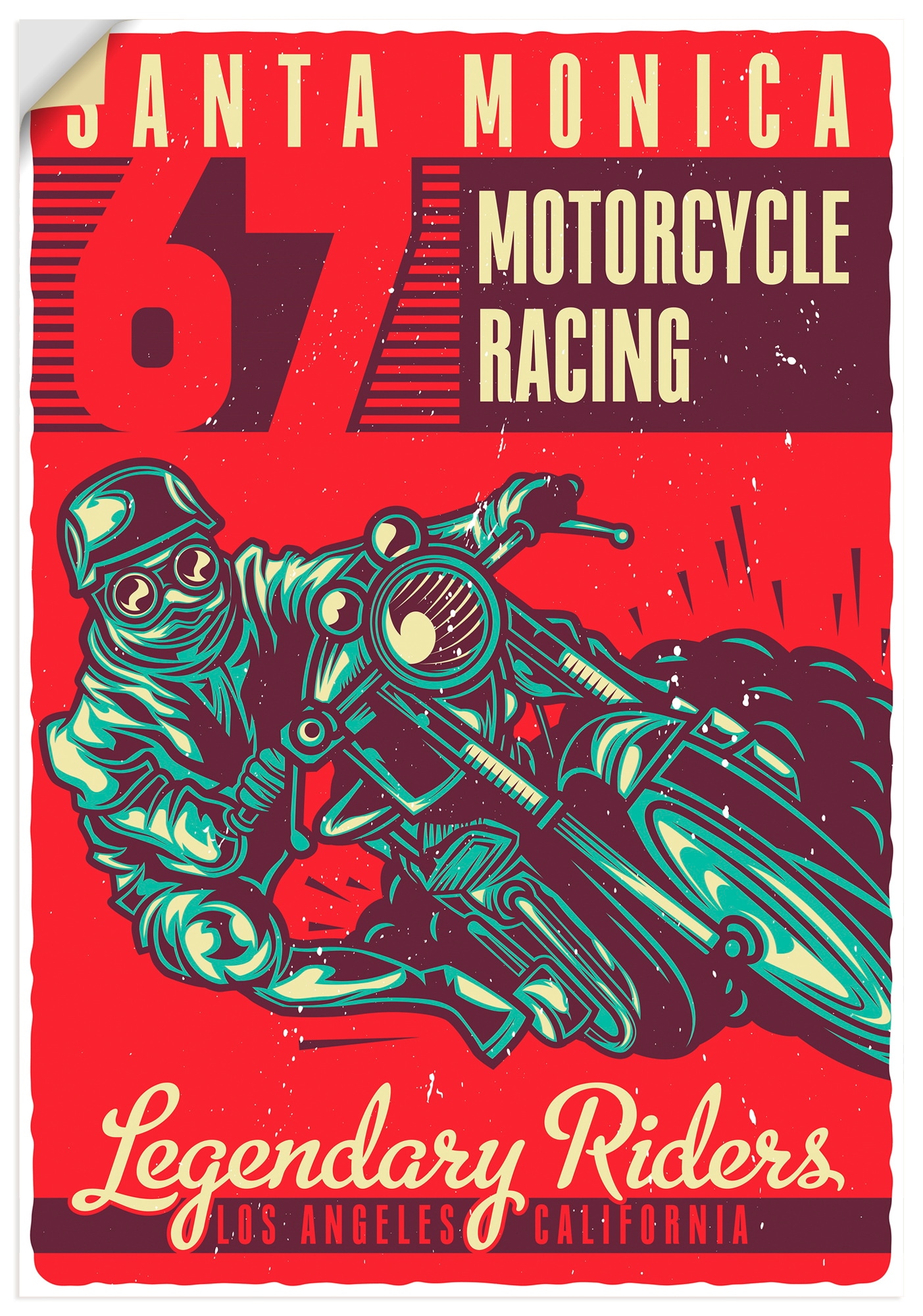 Artland Wandbild "Motorrad Santa Monica" 1 Stk. tlg. als Alubild, Leinwandbild, Poster, Wandaufkleber in verschied. Größen