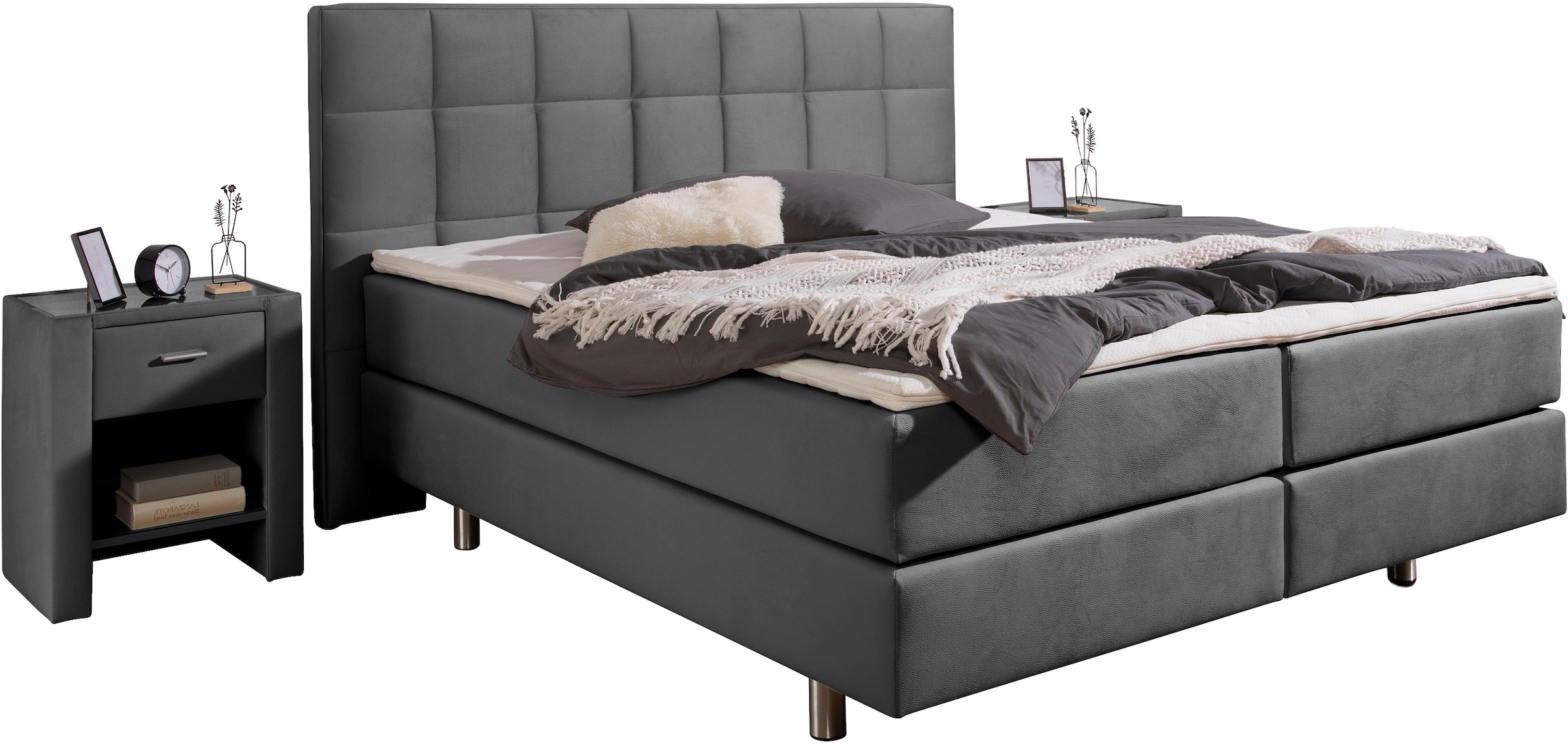 INOSIGN Boxspringbett ""Loomis"", inkl. Topper, Matratze in H2, H3 oder H4 günstig online kaufen