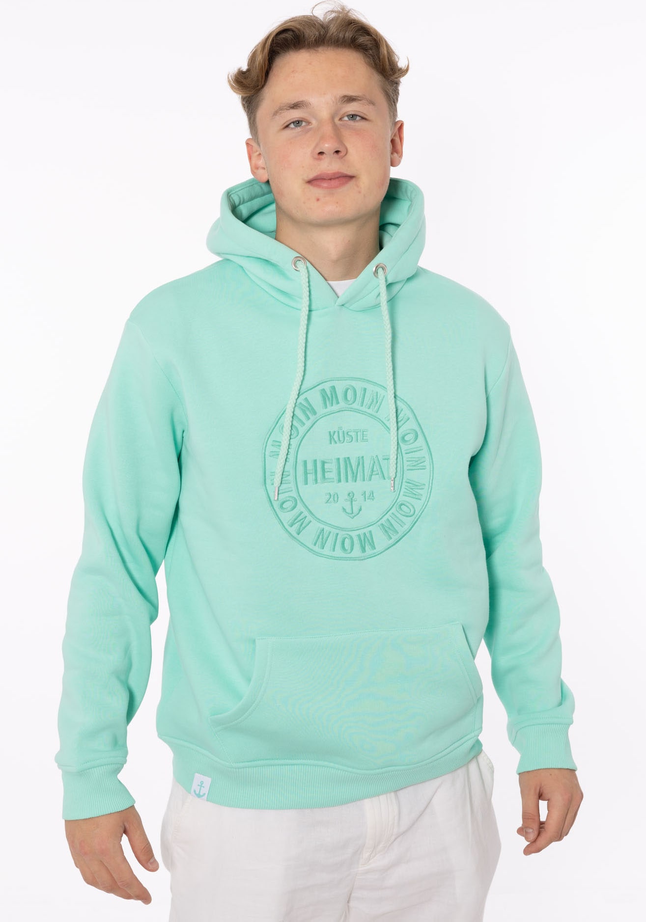 Zwillingsherz Hoodie ""Heimat 2014" Herren", mit Fronttaschen und Kordel