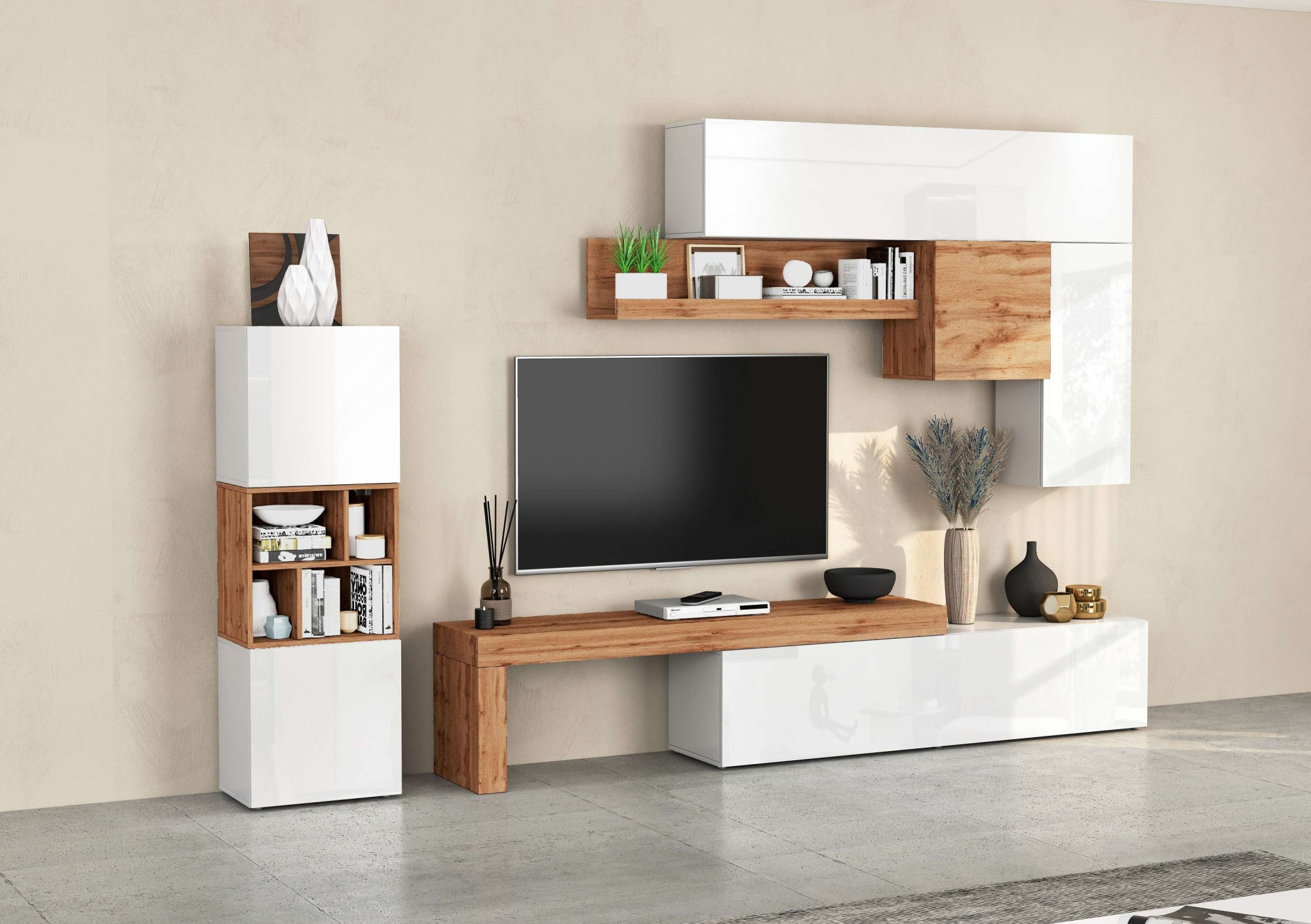 INOSIGN Wohnwand "Chronos Wohnwand, Medienwand, 8-er set", (Set, 8 St.), ca günstig online kaufen