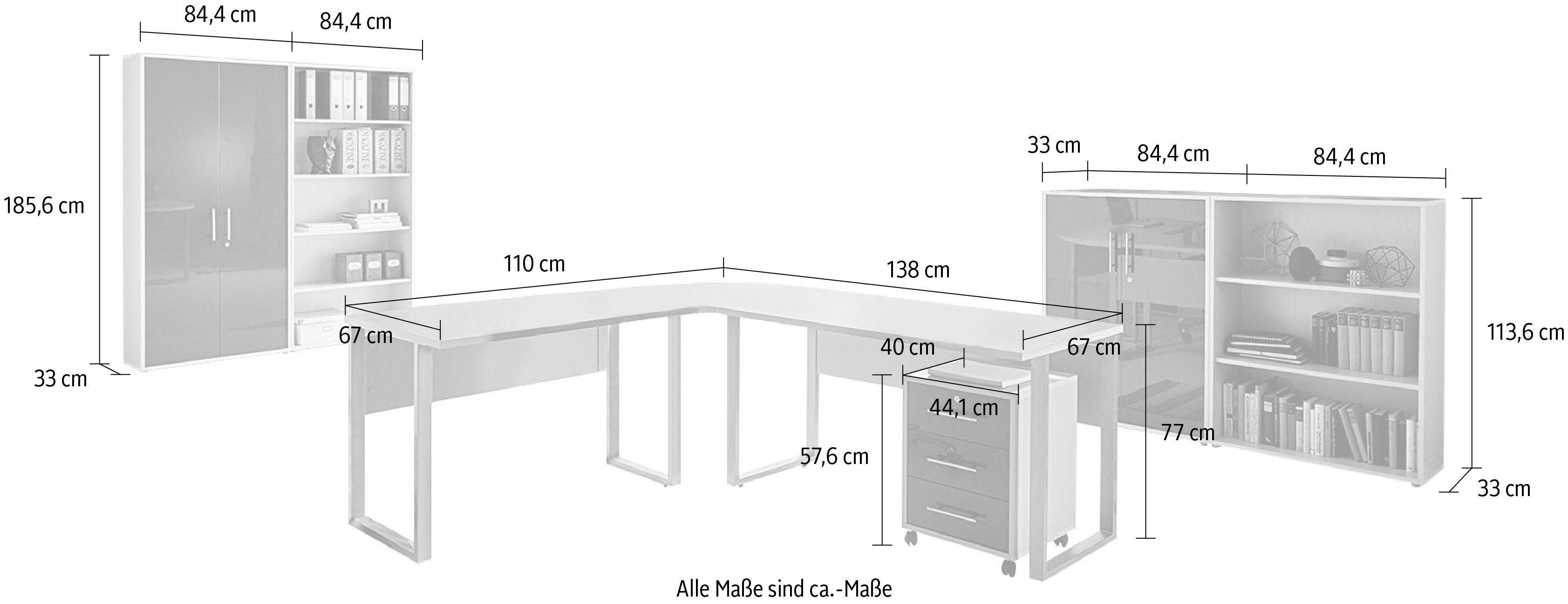 Thumbnail - BMG Möbel Büromöbel-Set "Tabor Office 1", (Set, 8 tlg.)