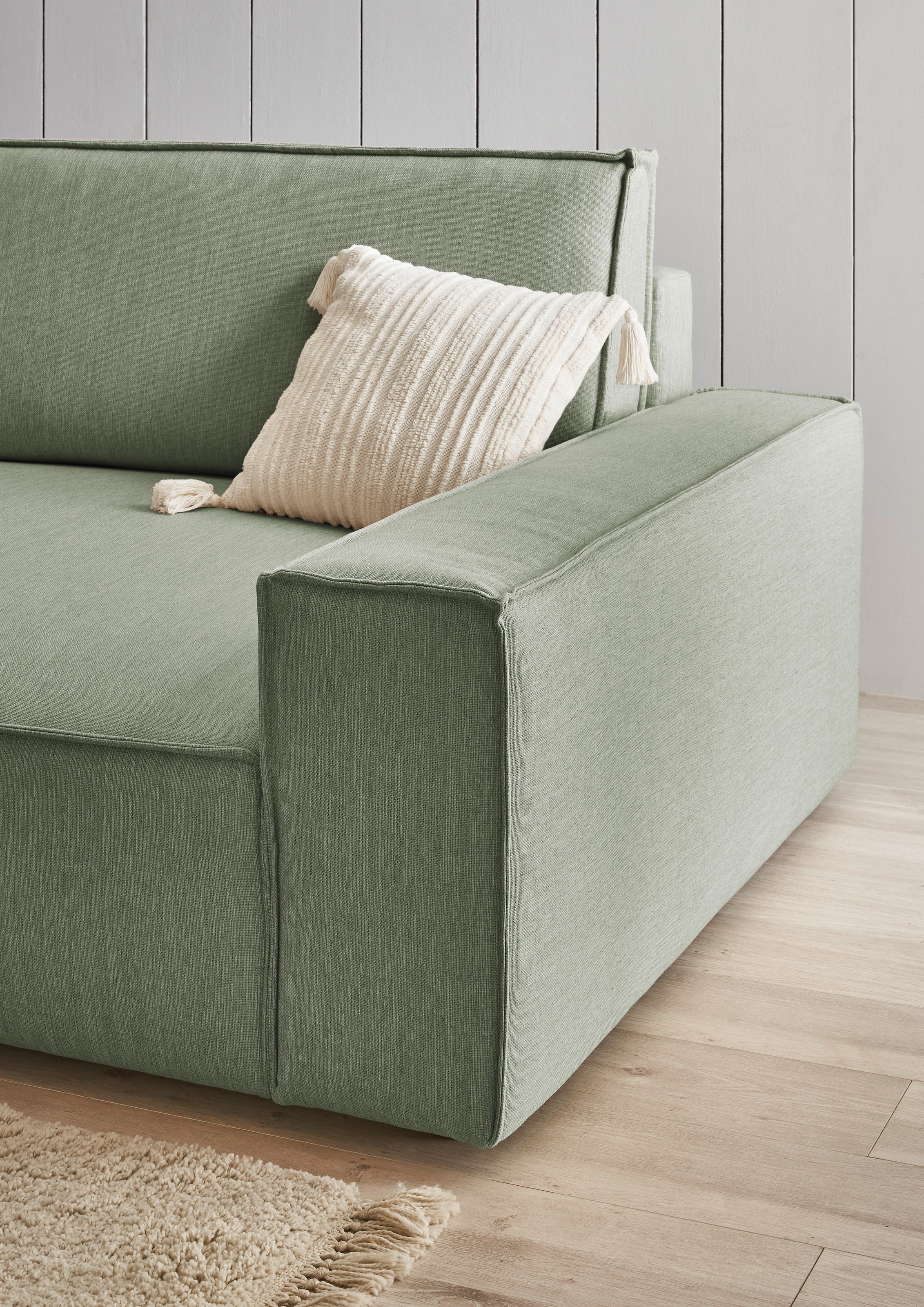 Home affaire Big-Sofa »NEU: SHERWOOD XXL, Big-Sofa (316cm), extra tiefe Sitzfläche 95 cm«, bequemer Sitzkomfort, Cord u. Leinenoptik, Kedernaht